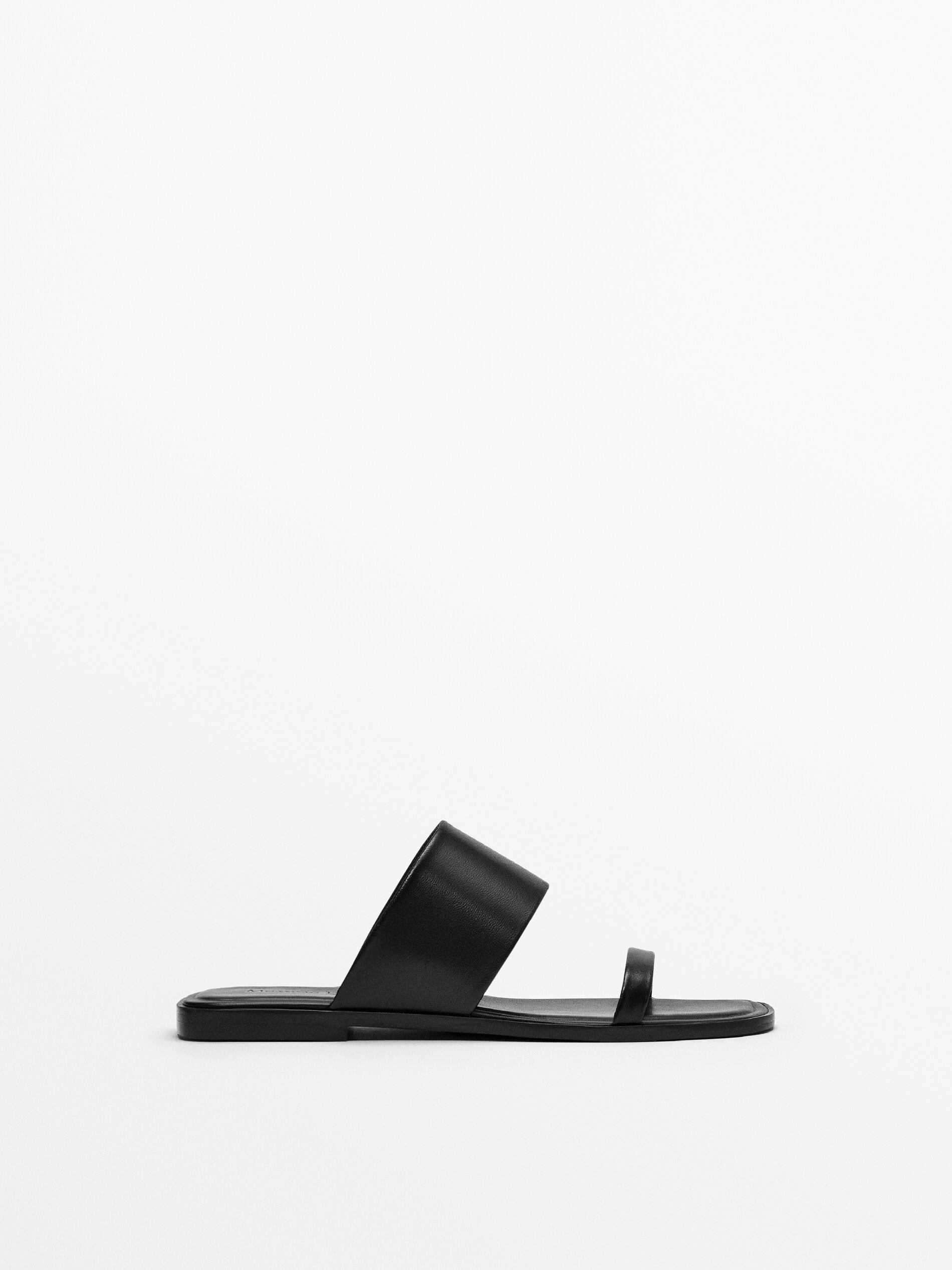 Sandali bassi in pelle con fascette clearance