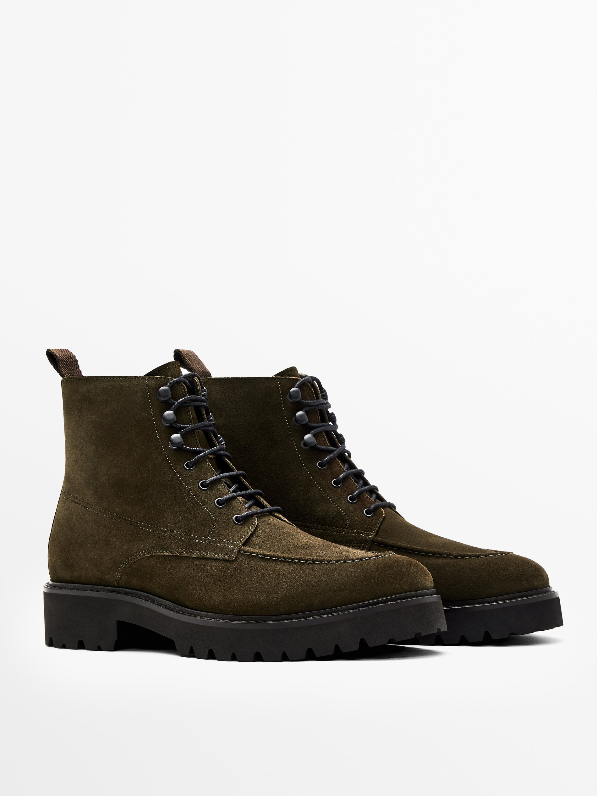 leather moc toe boots