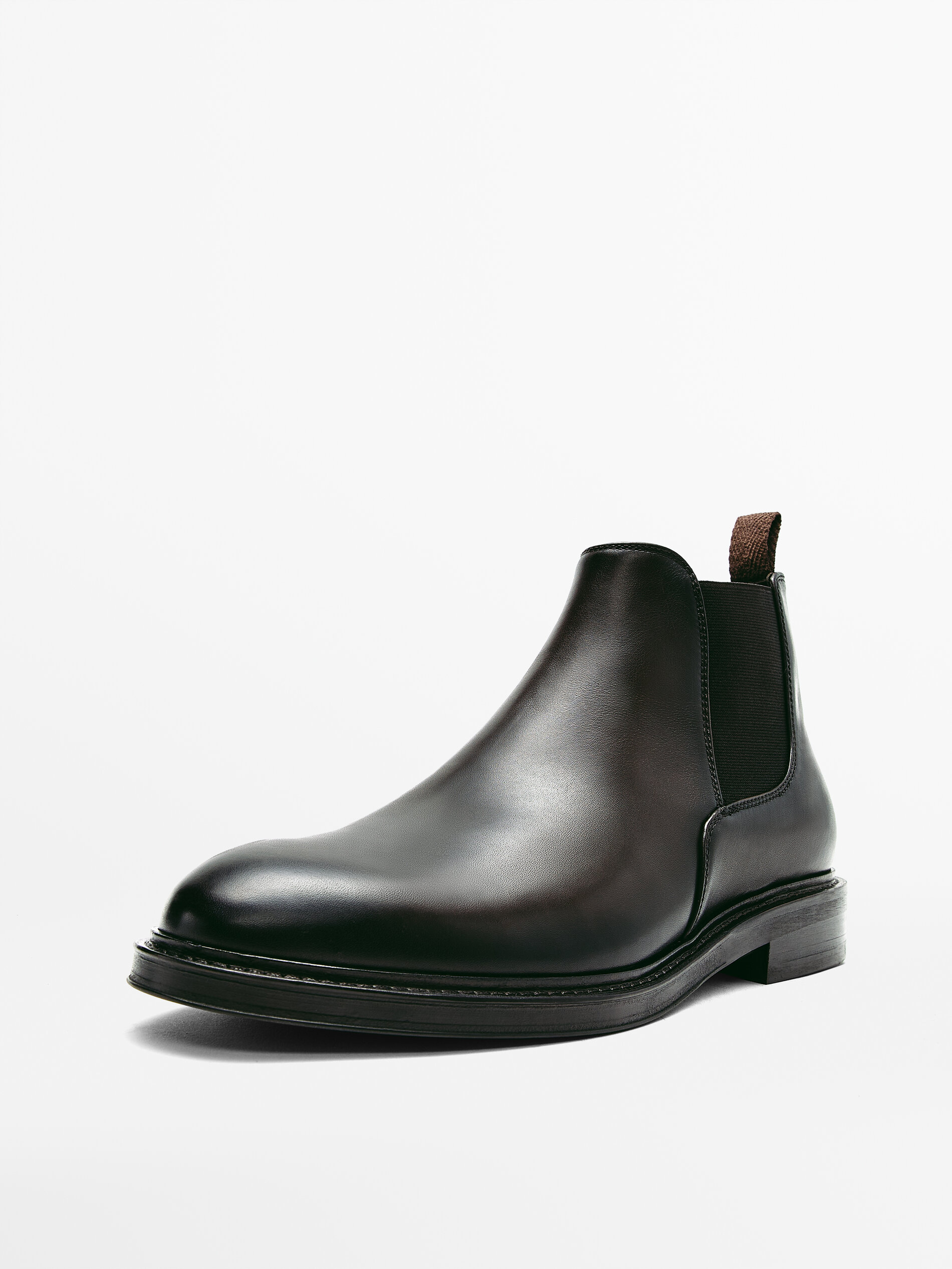 brushed leather boots