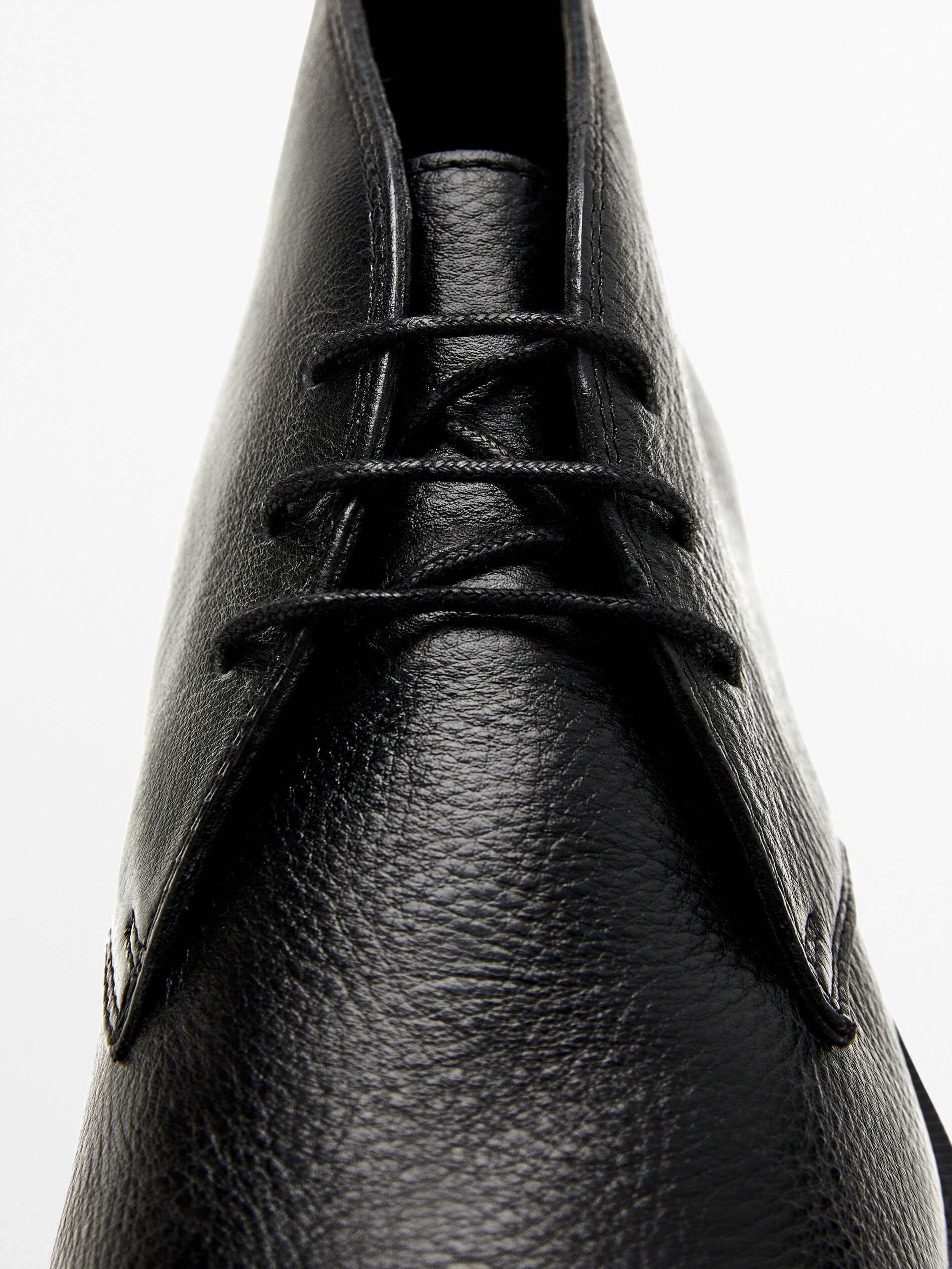ZWARTE LEREN SCHOEN voor null Massimo Dutti Belgium