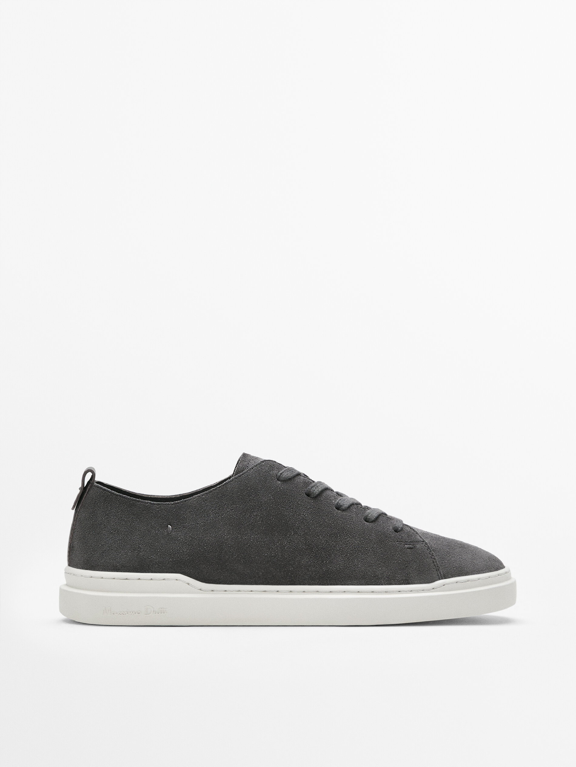grey leather plimsolls