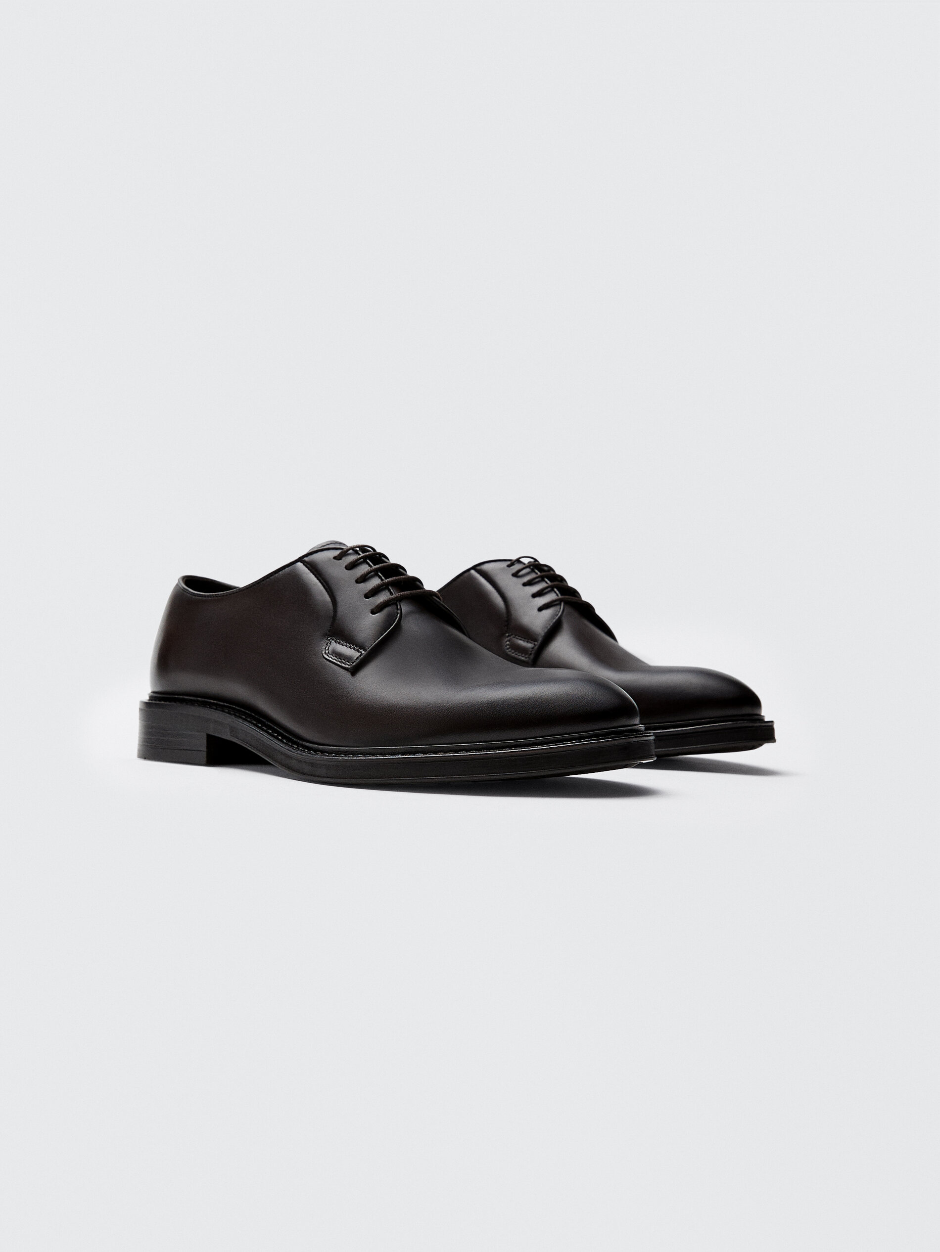 ZAPATO PIEL DERBY MARRÓN - Massimo Dutti México