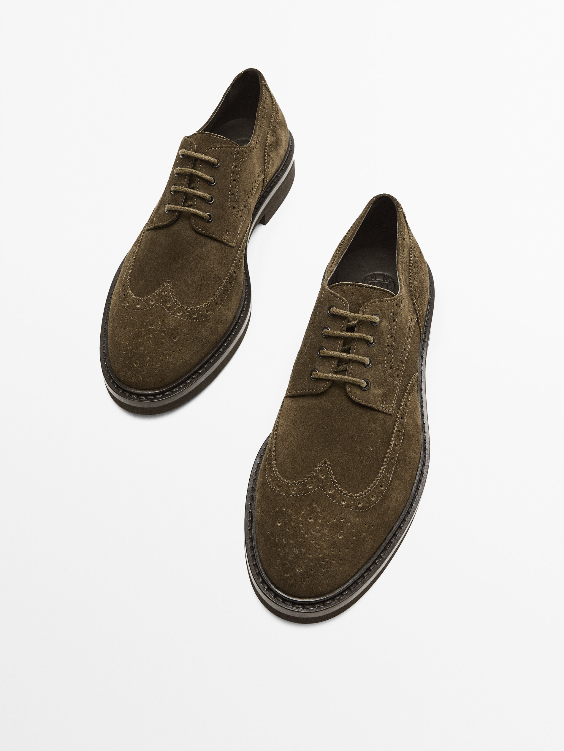 SAPATO CROUTE BROGUE CAQUI - Massimo Dutti Portugal