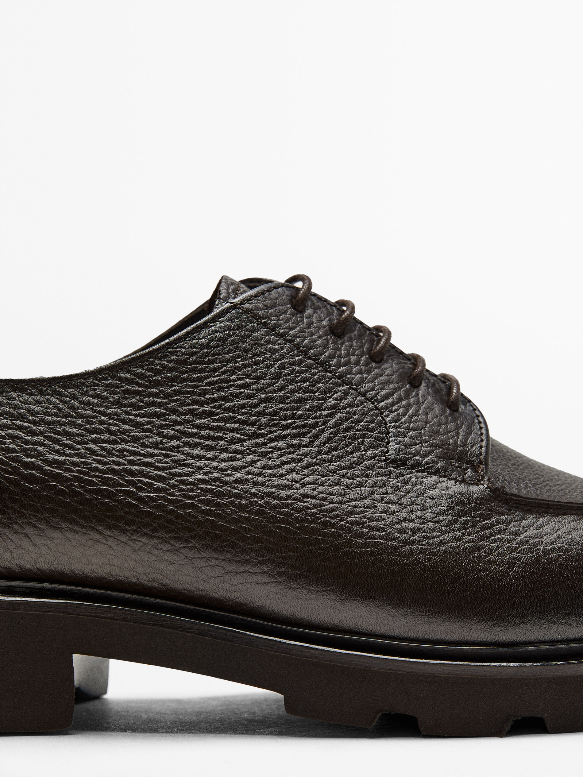 SCARPE IN PELLE BOTTALATA MARRONE CON SUOLA COMFORT LIGHT - Massimo Dutti  Italia