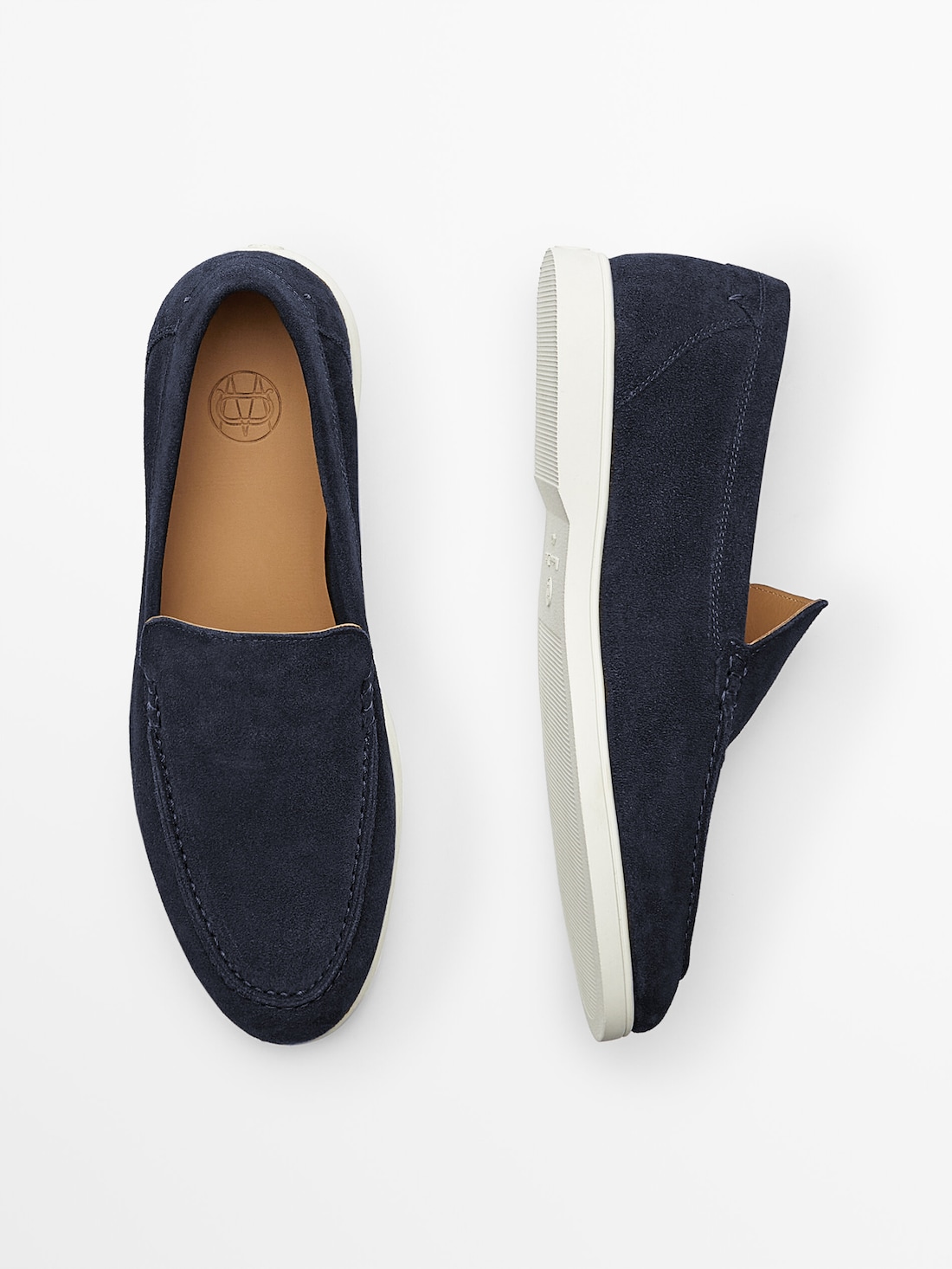null´s BLUE SOFT SUEDE LOAFERS Massimo Dutti United States of