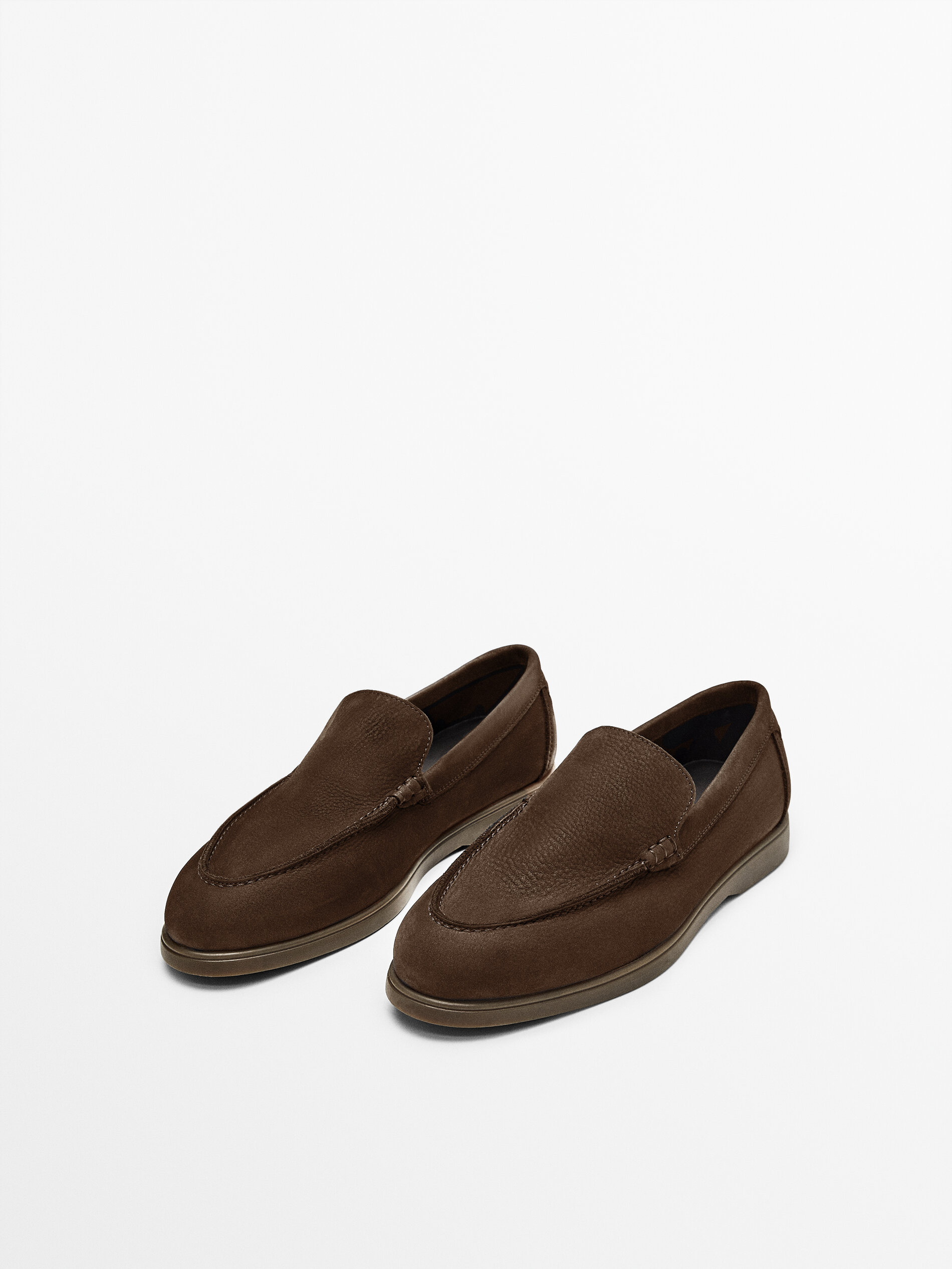 MOCASSINI SOFT IN NABUK MARRONI - Massimo Dutti Italia