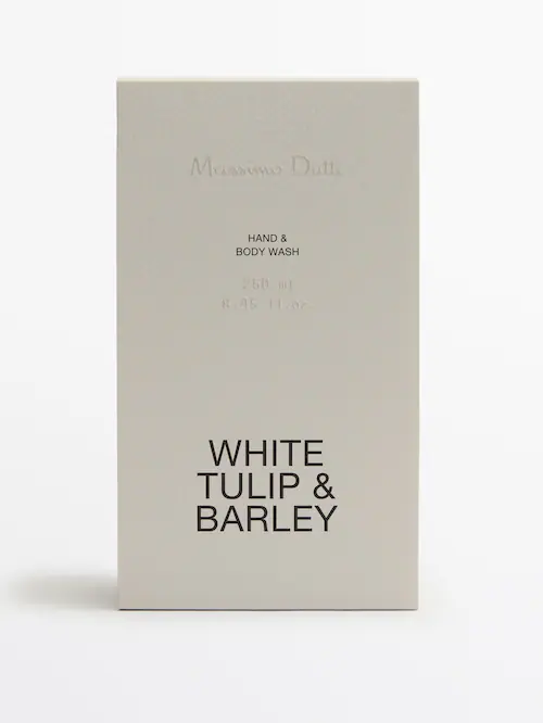 auktion Ekspert Beskatning 250 ml) White Tulip & Barley hånd- og kropssæbe - Massimo Dutti