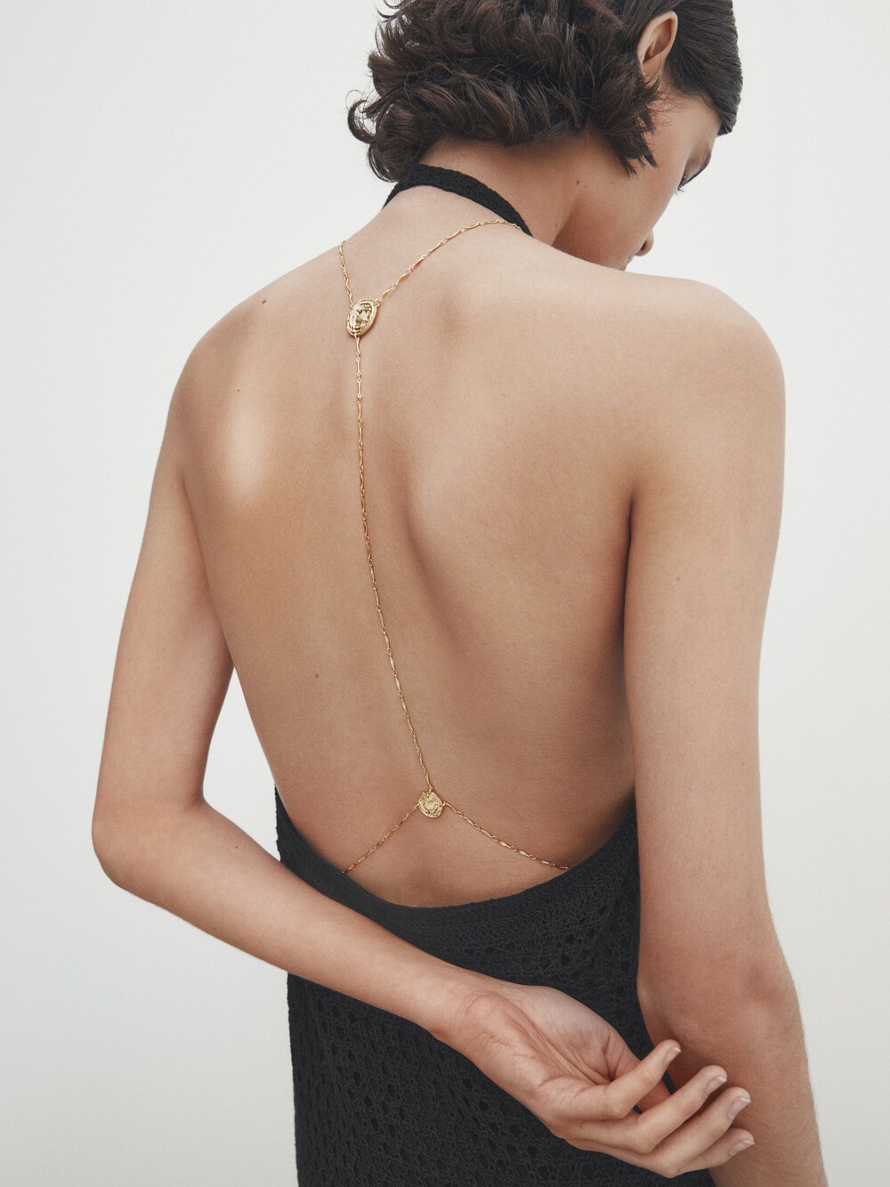 Gold plated body chain coins