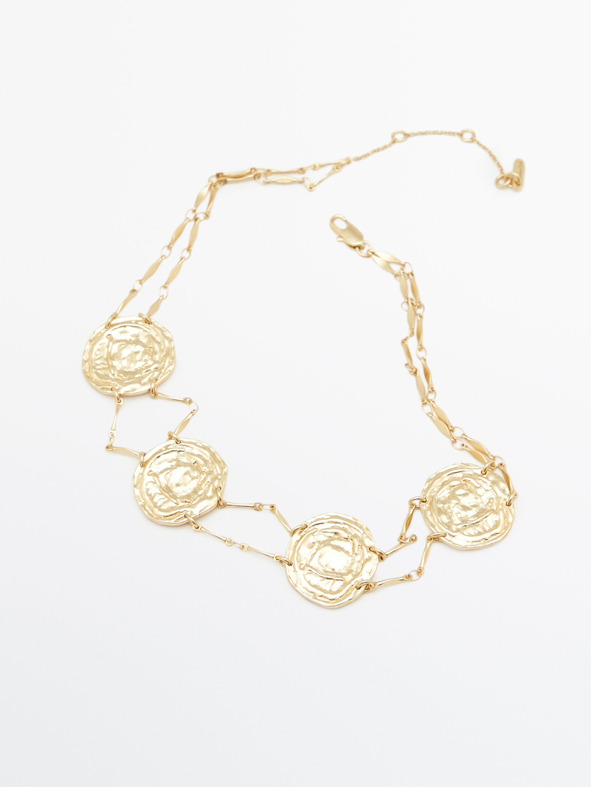 Gold plated coin choker necklace Golden Accessories Massimo