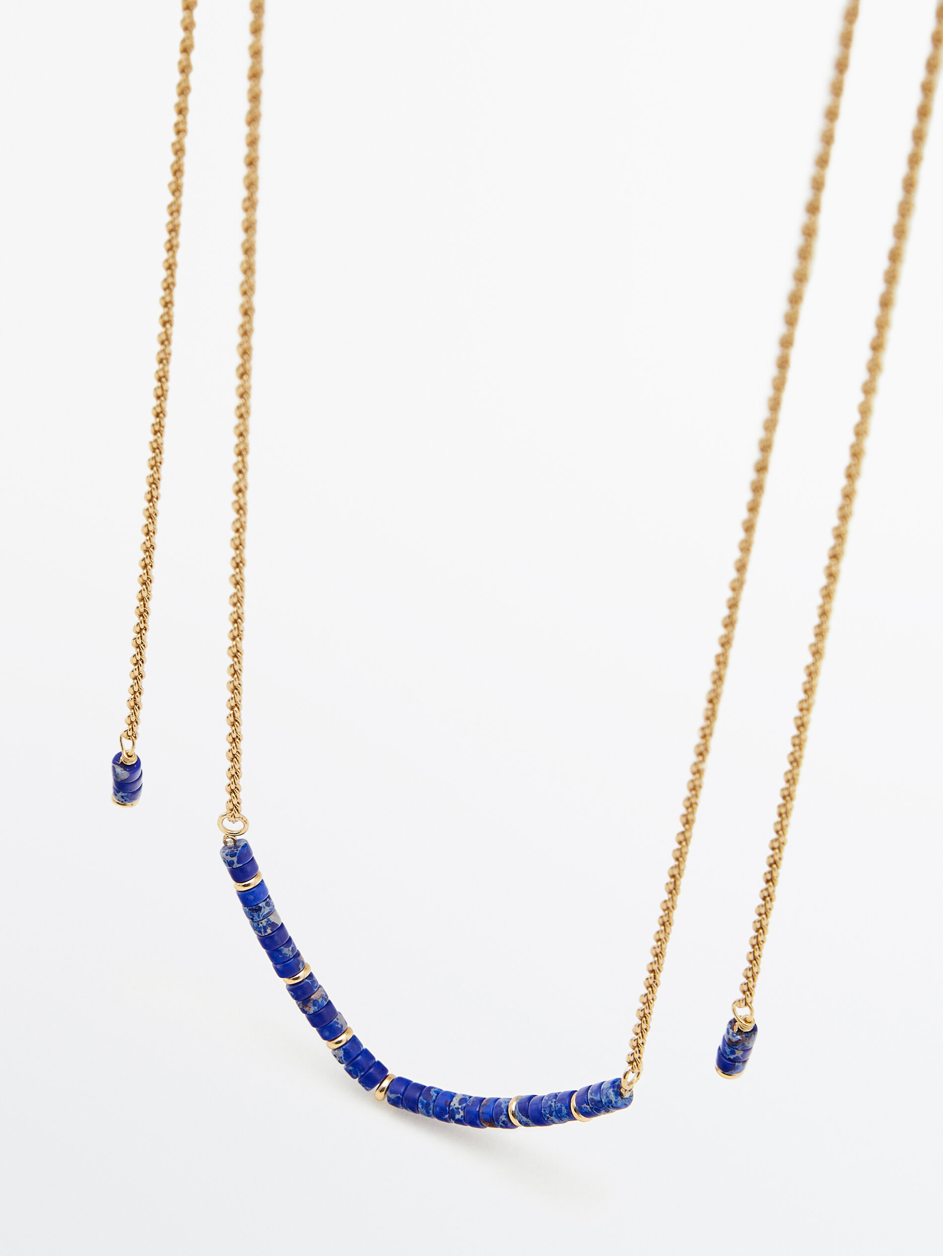 Gold chain new arrivals blue stone