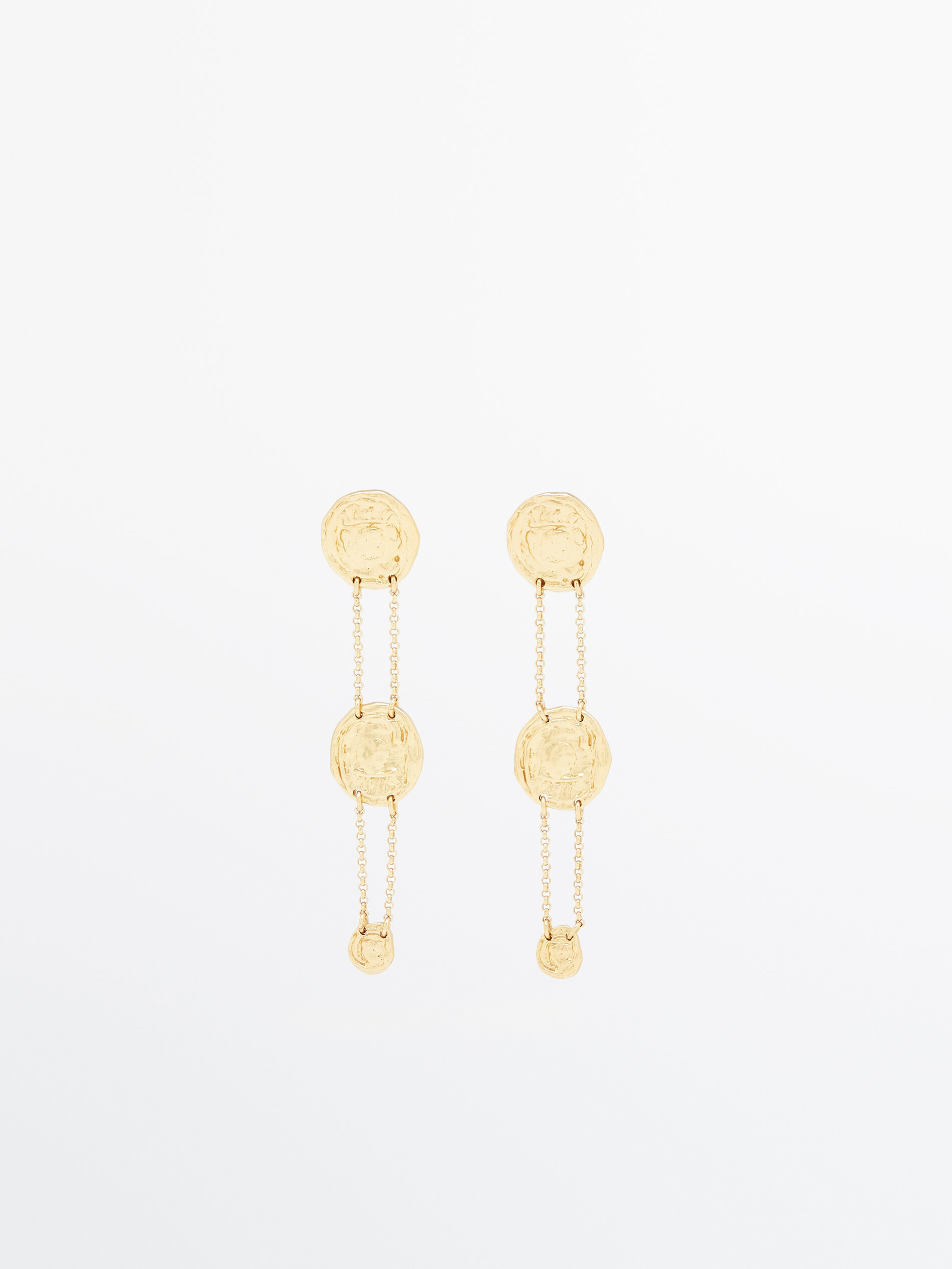 Gold plated coin dangle earrings Golden Accessories Massimo