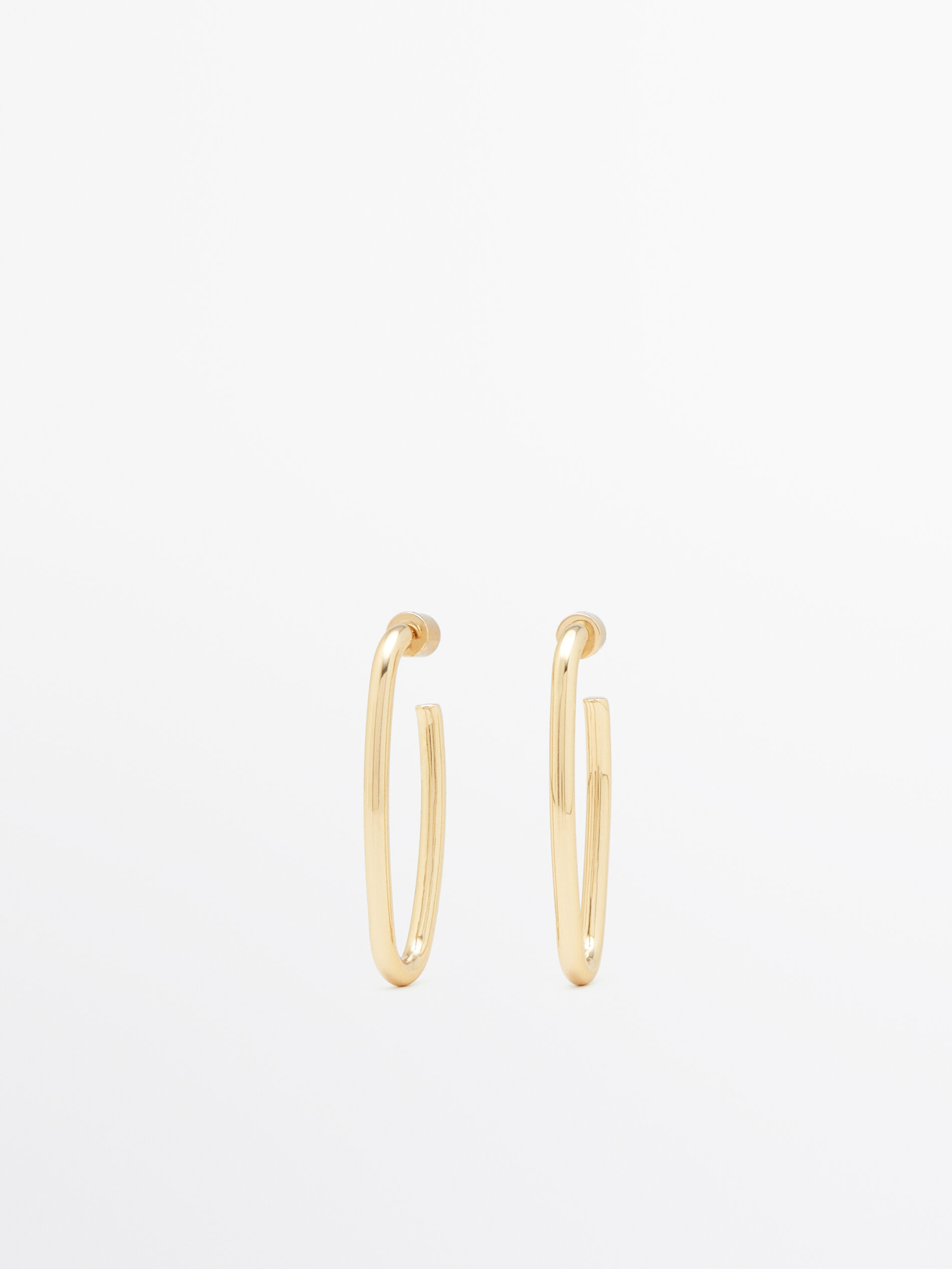 14KT White Gold Twist Oval Long Hoop Earrings 44.5mm – LSJ