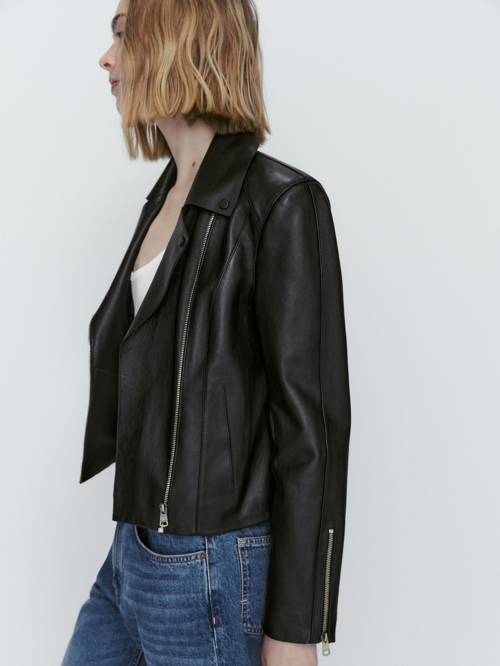 Nappa leather biker jacket