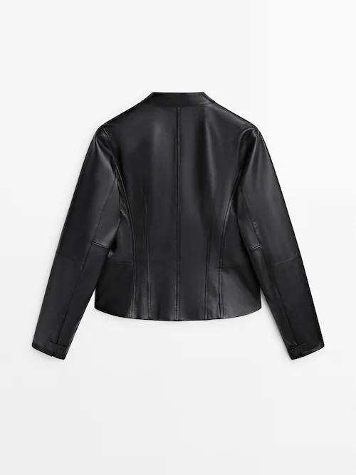 Black nappa leather jacket · Black · Skirts