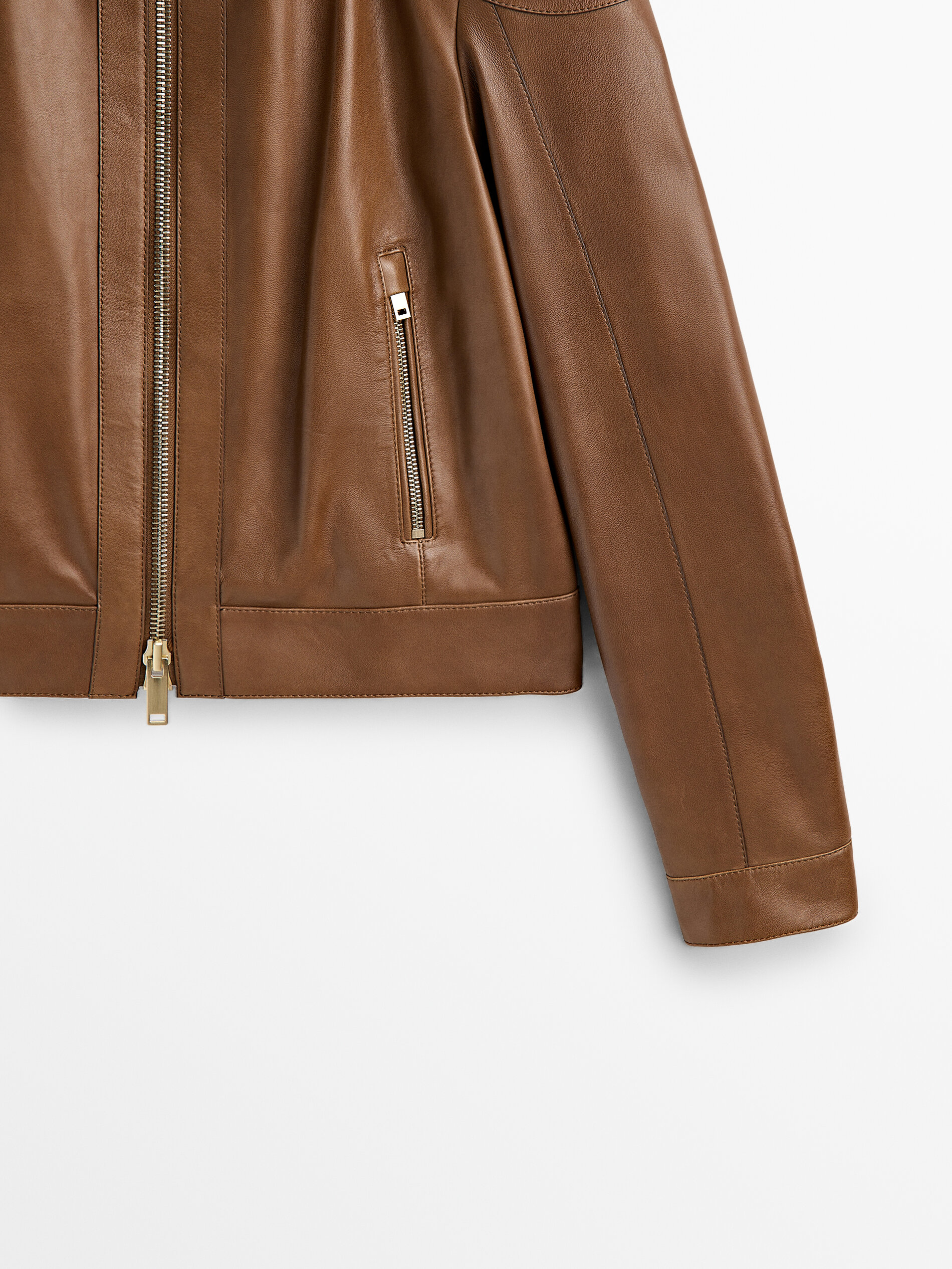 Massimo dutti store leather jacket womens