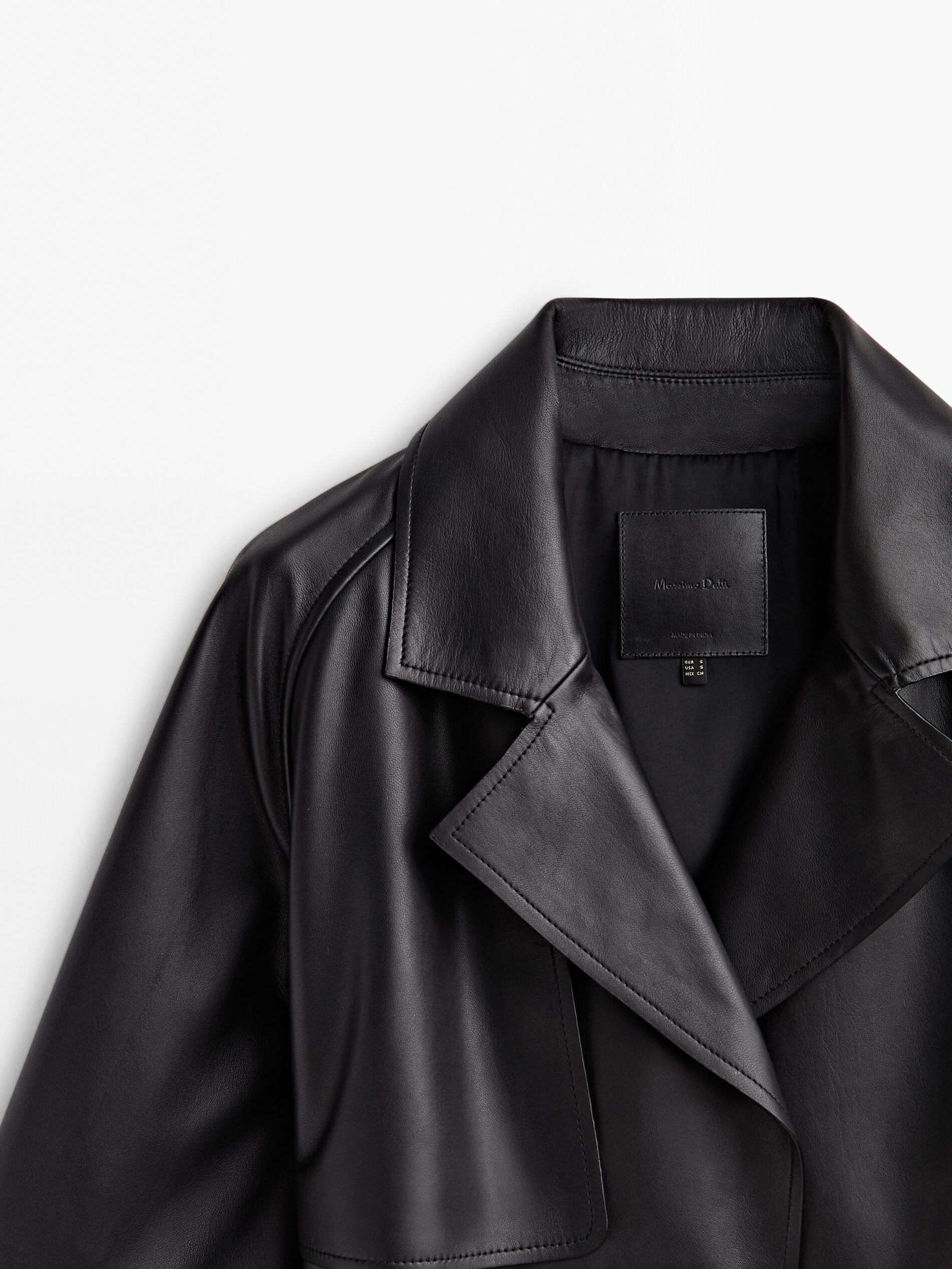 Massimo dutti leather trench top