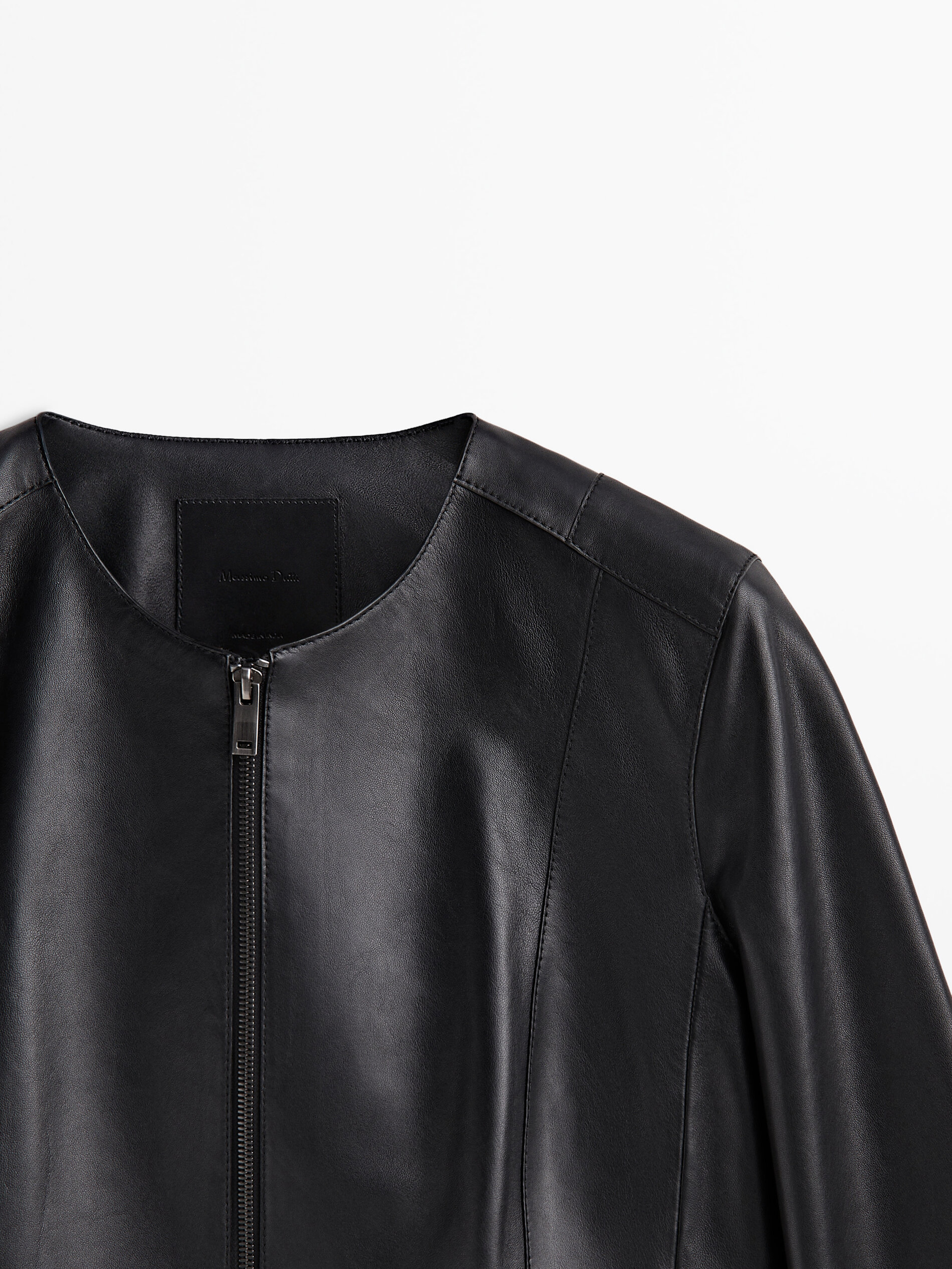 Black nappa leather jacket - Massimo Dutti United States of America