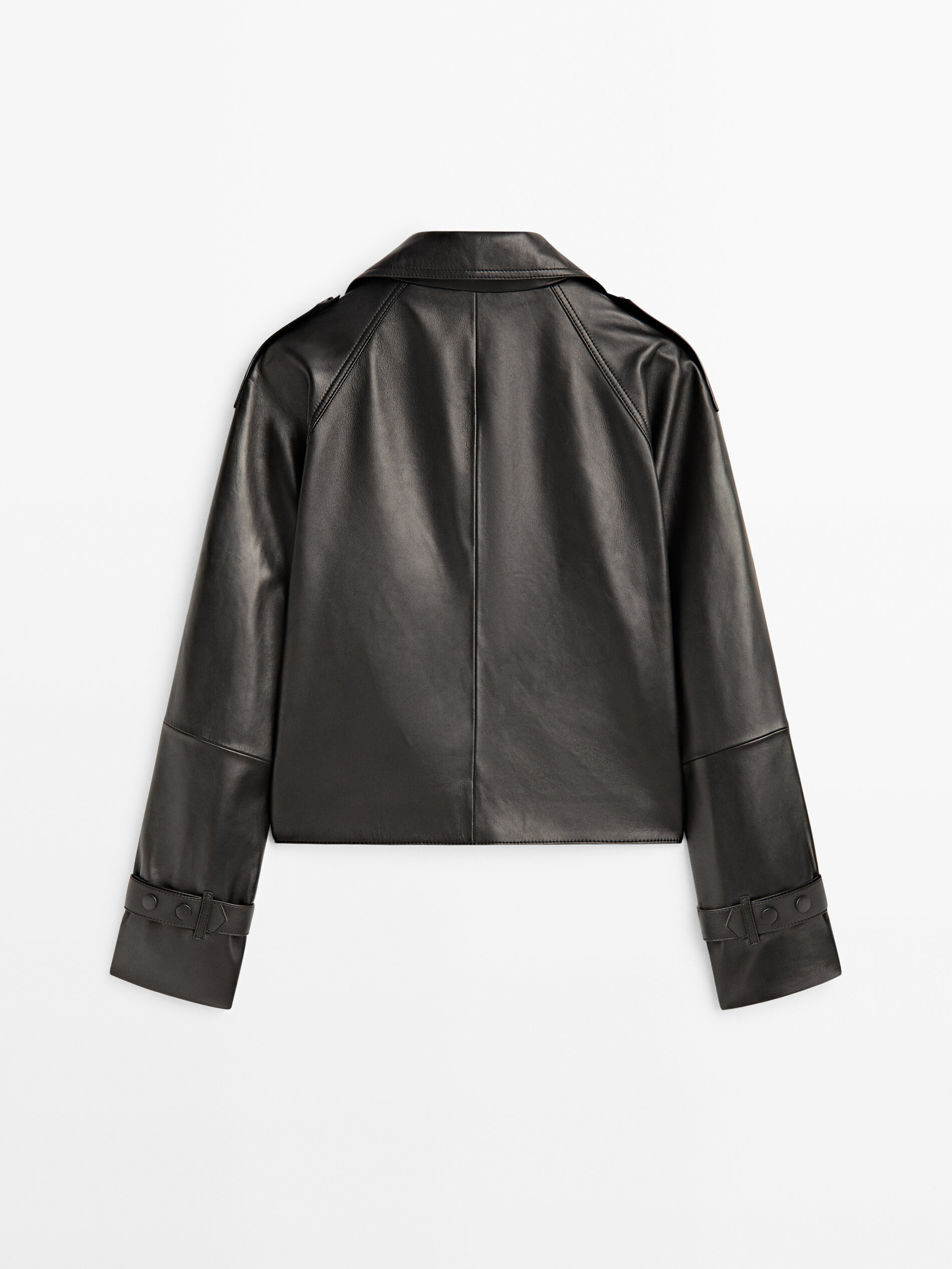 Massimo dutti leather trench sales