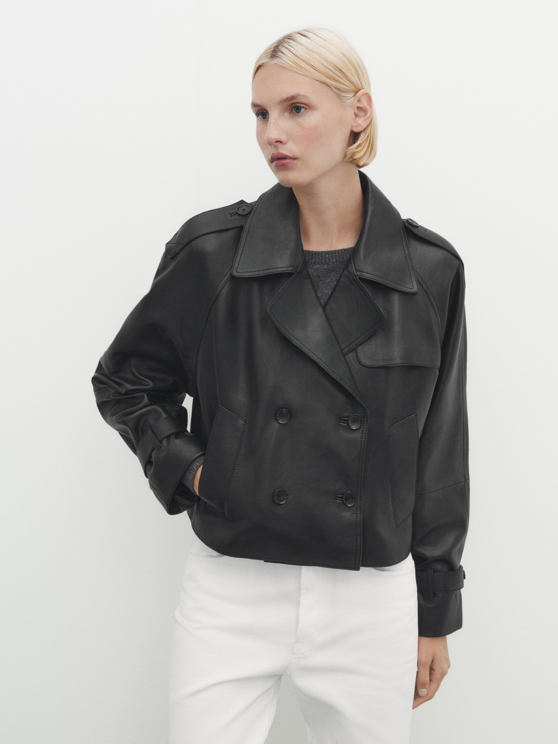 Massimo dutti shop blouson cuir femme