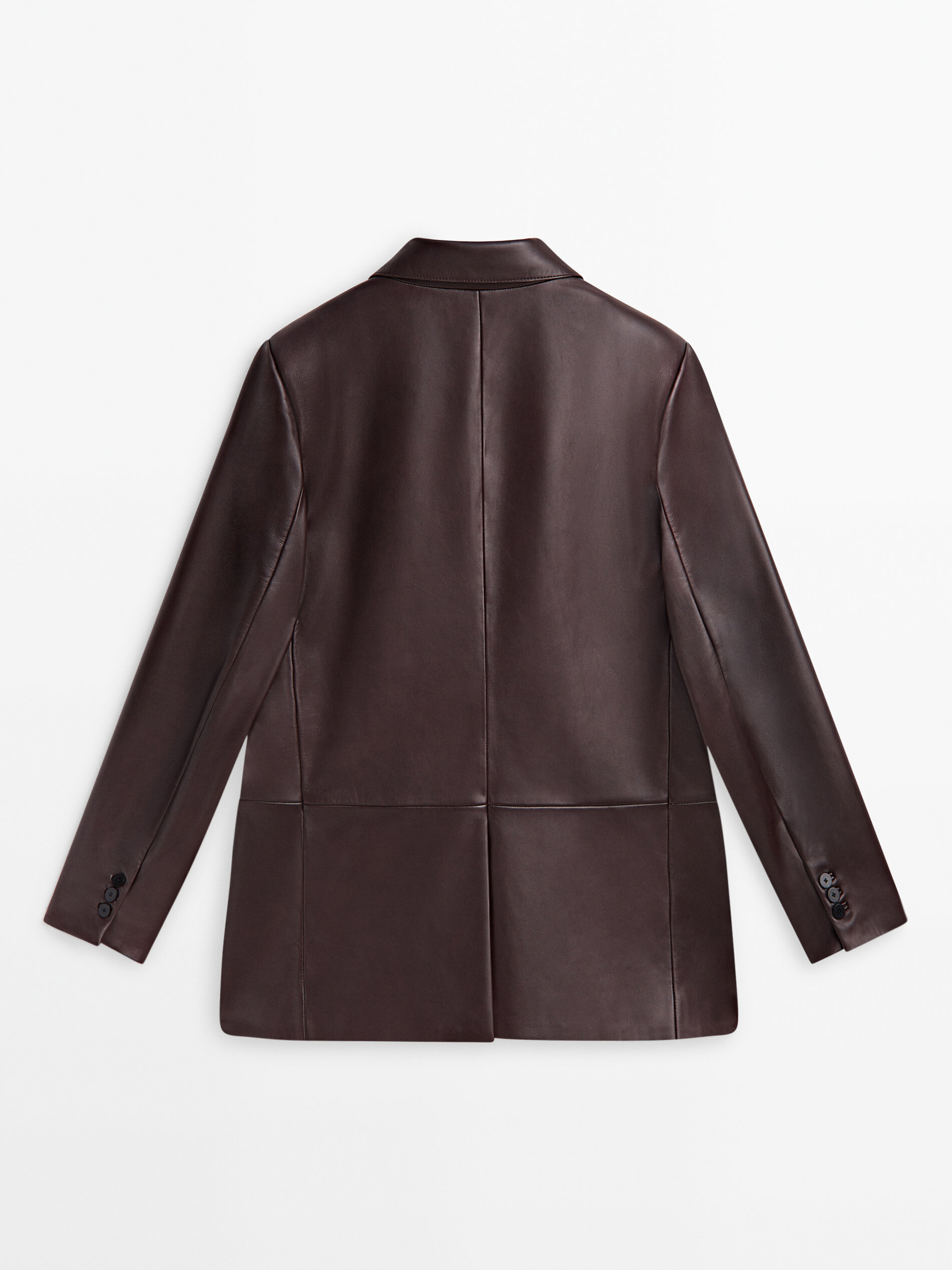 Veste en cuir nappa Bordeaux Jupes Massimo Dutti