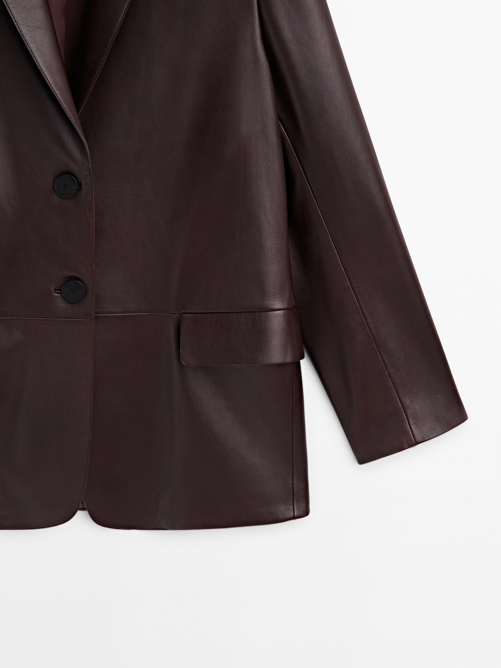 Nappa leather blazer Burgundy Skirts Massimo Dutti