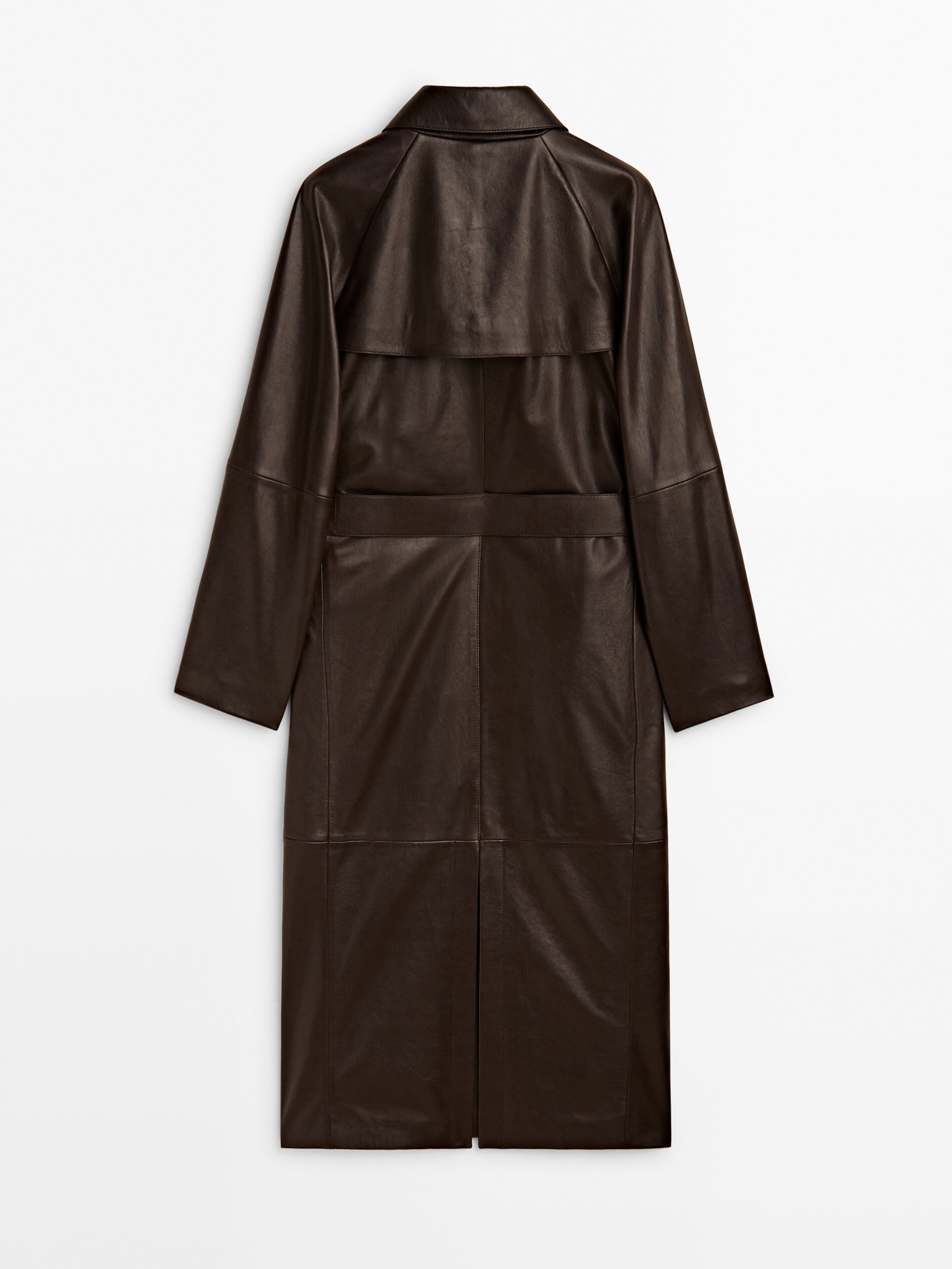 Massimo dutti leather trench clearance