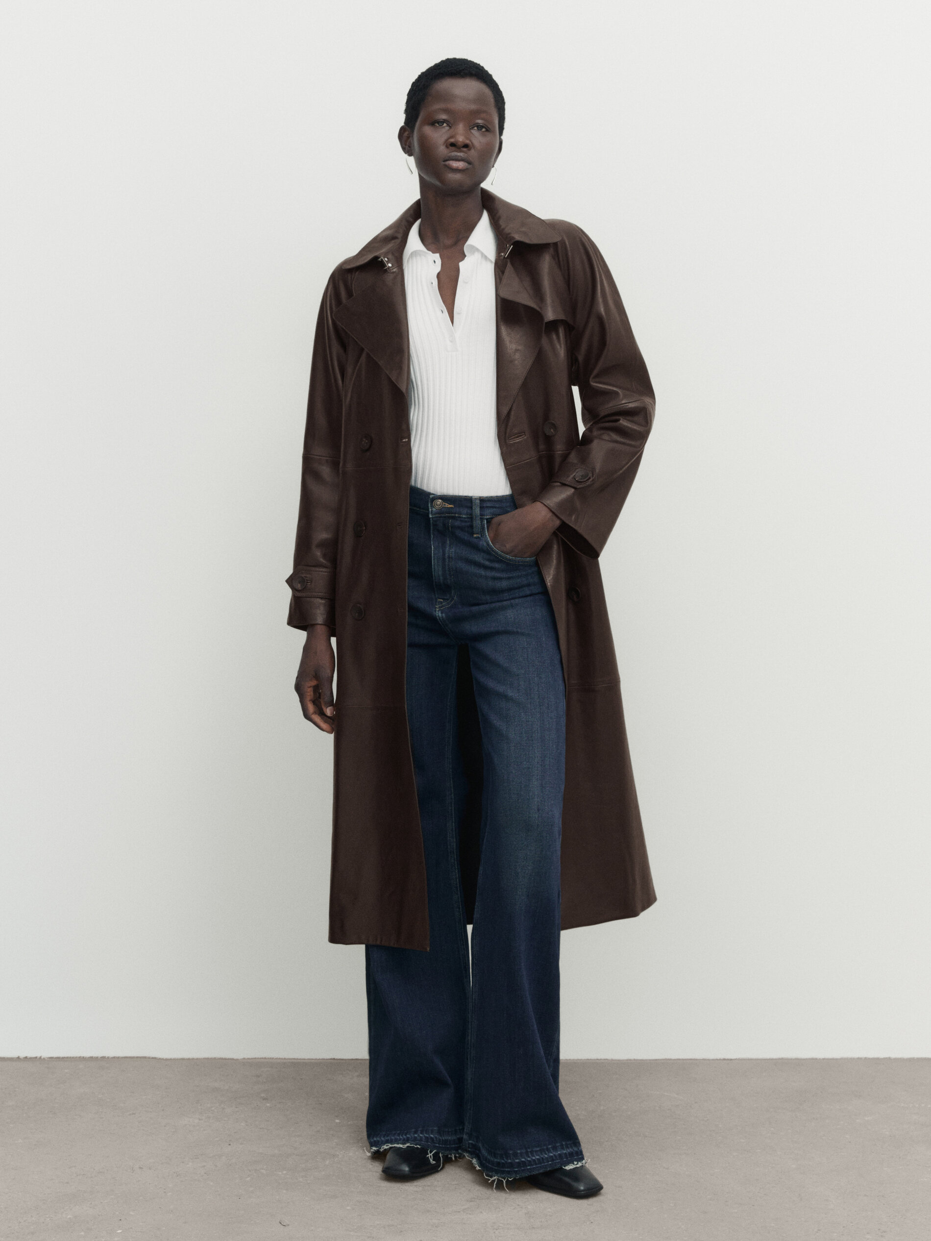 Massimo dutti cheap leather trench