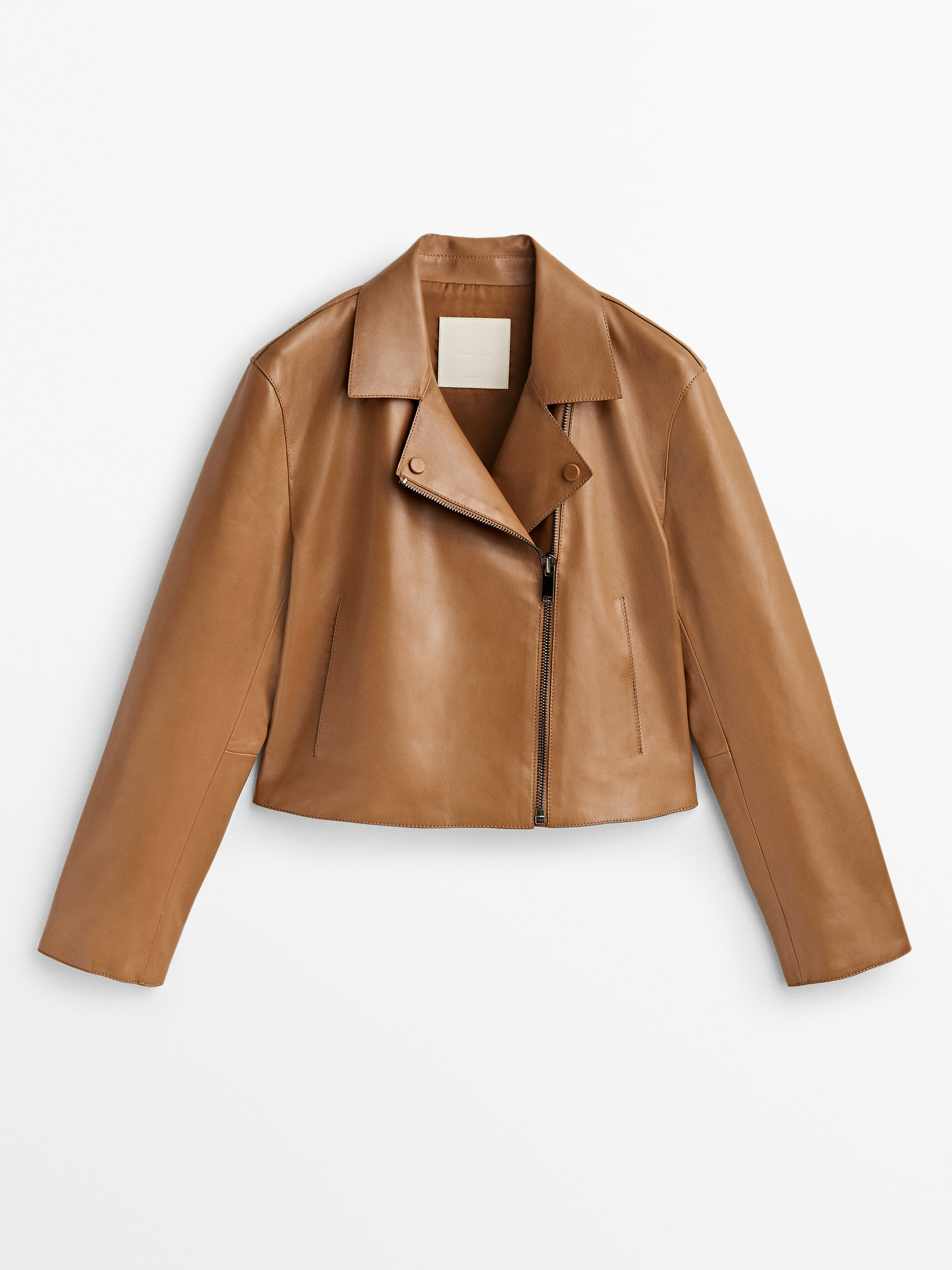 Chaqueta biker piel napa cantos lujados
