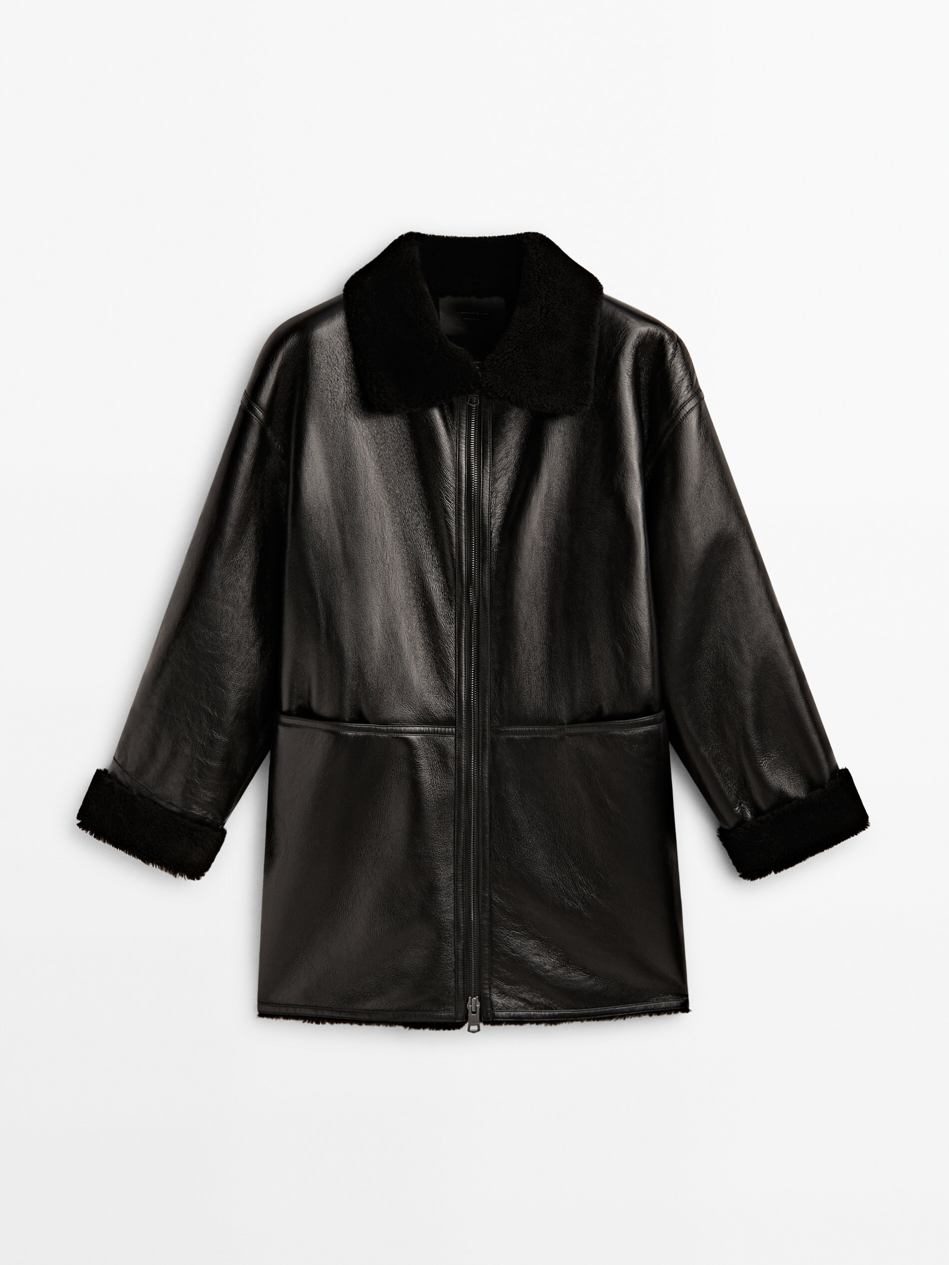 Massimo dutti online mouton coat