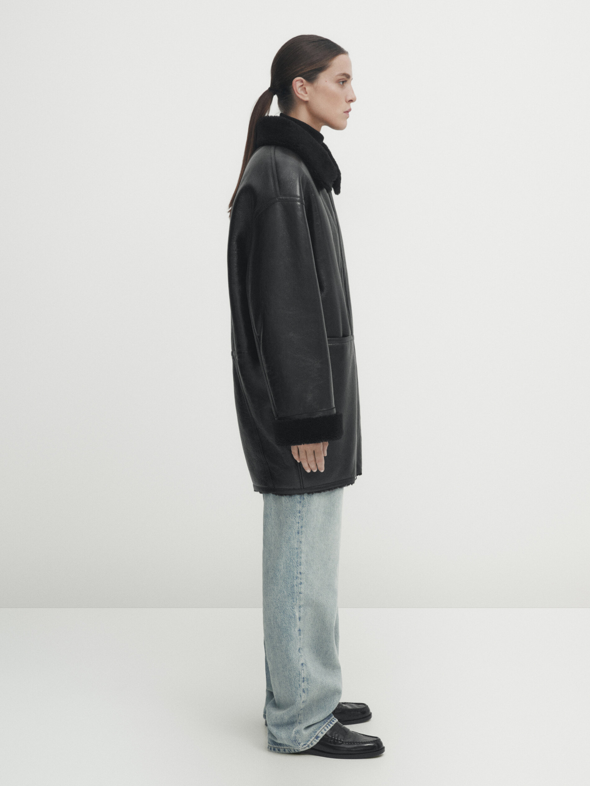 Massimo dutti mouton hotsell coat