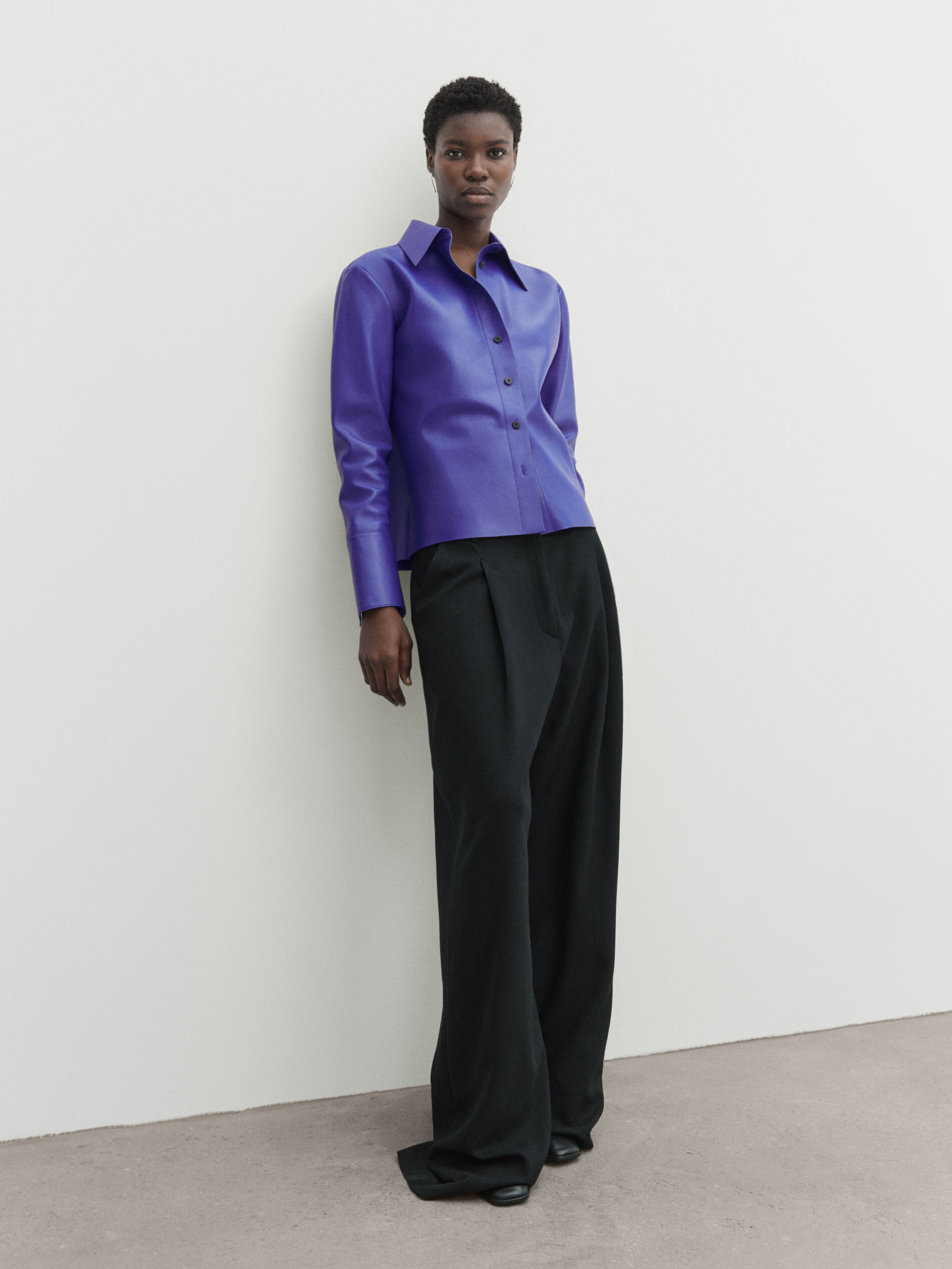 Nappa leather shirt