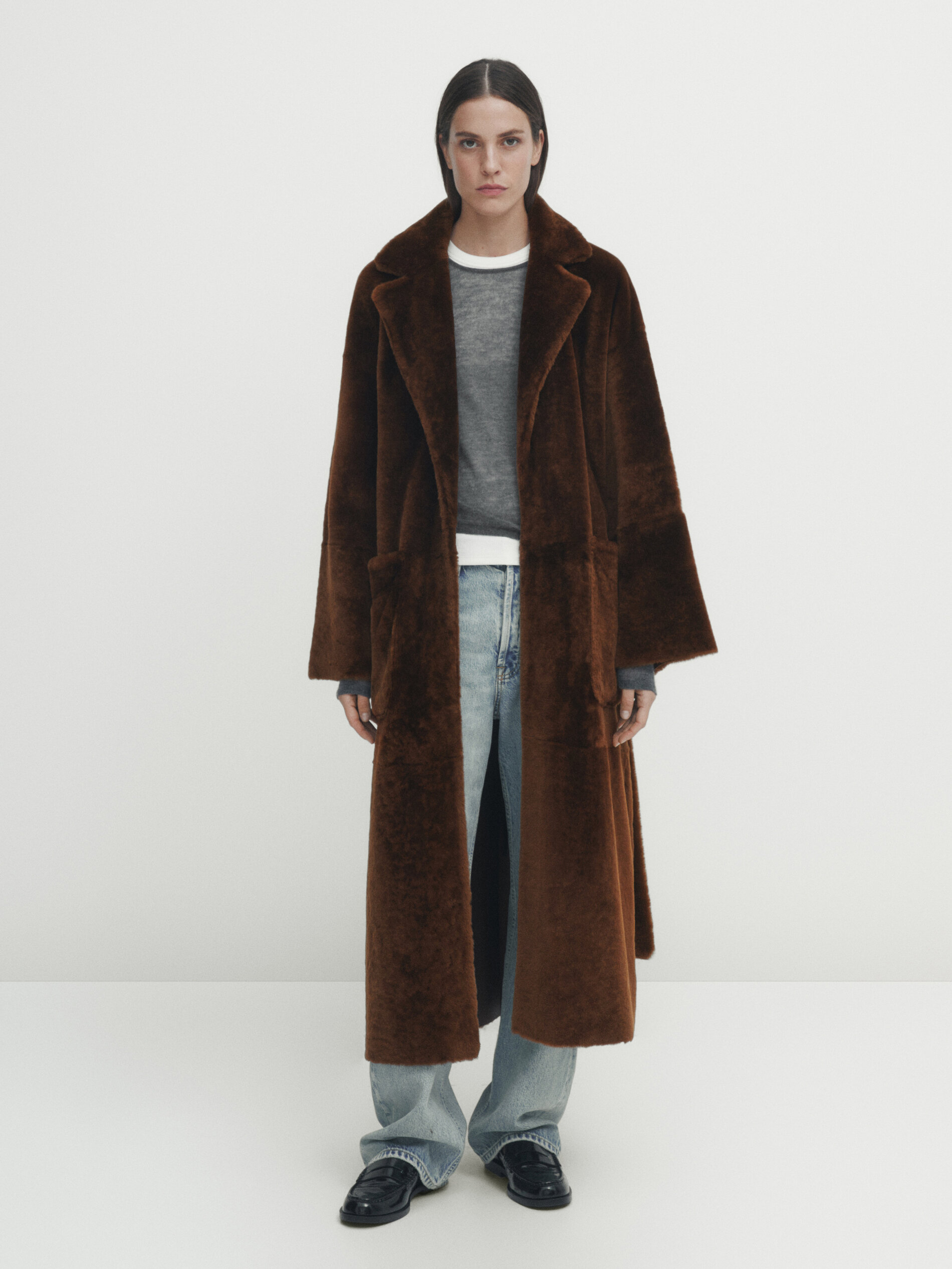 Massimo dutti sales mouton coat