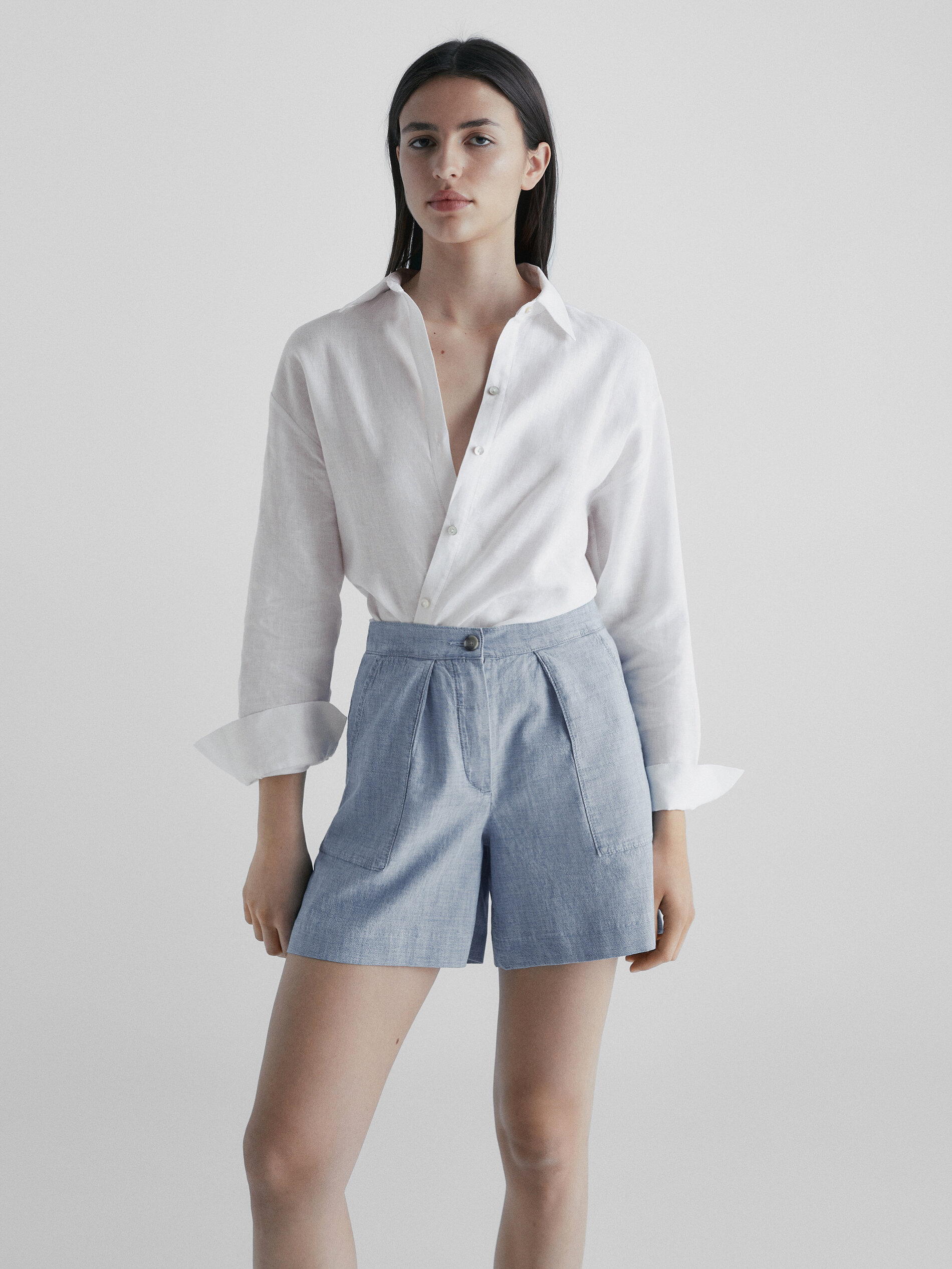 Light blue cheap bermuda shorts
