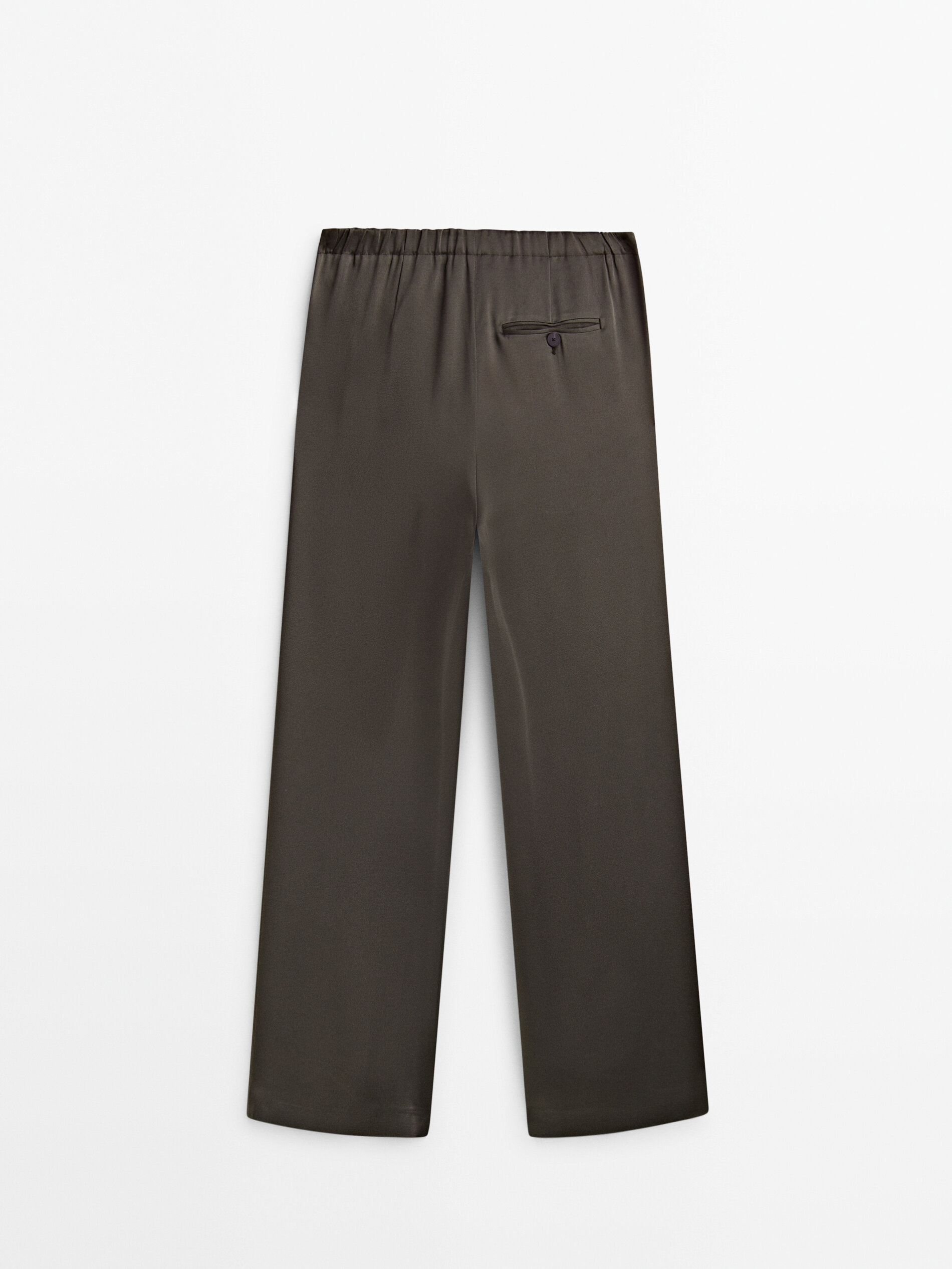 Satin trousers with darts Medium Grey Dressy Massimo Dutti