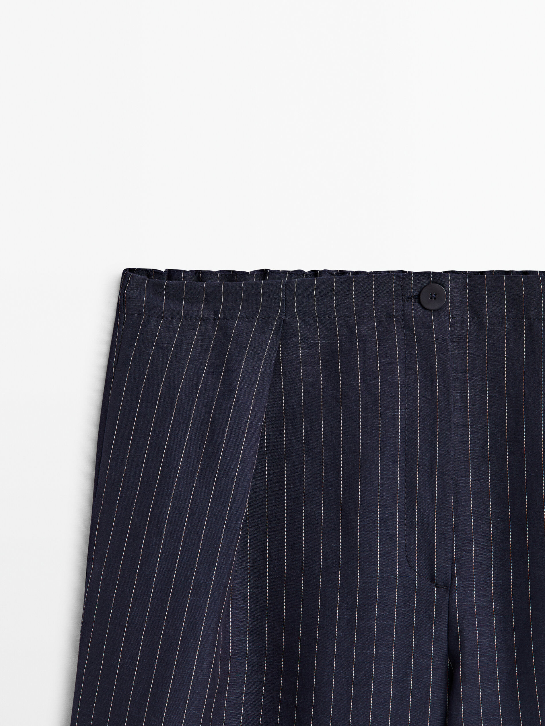 Navy blue striped trousers store