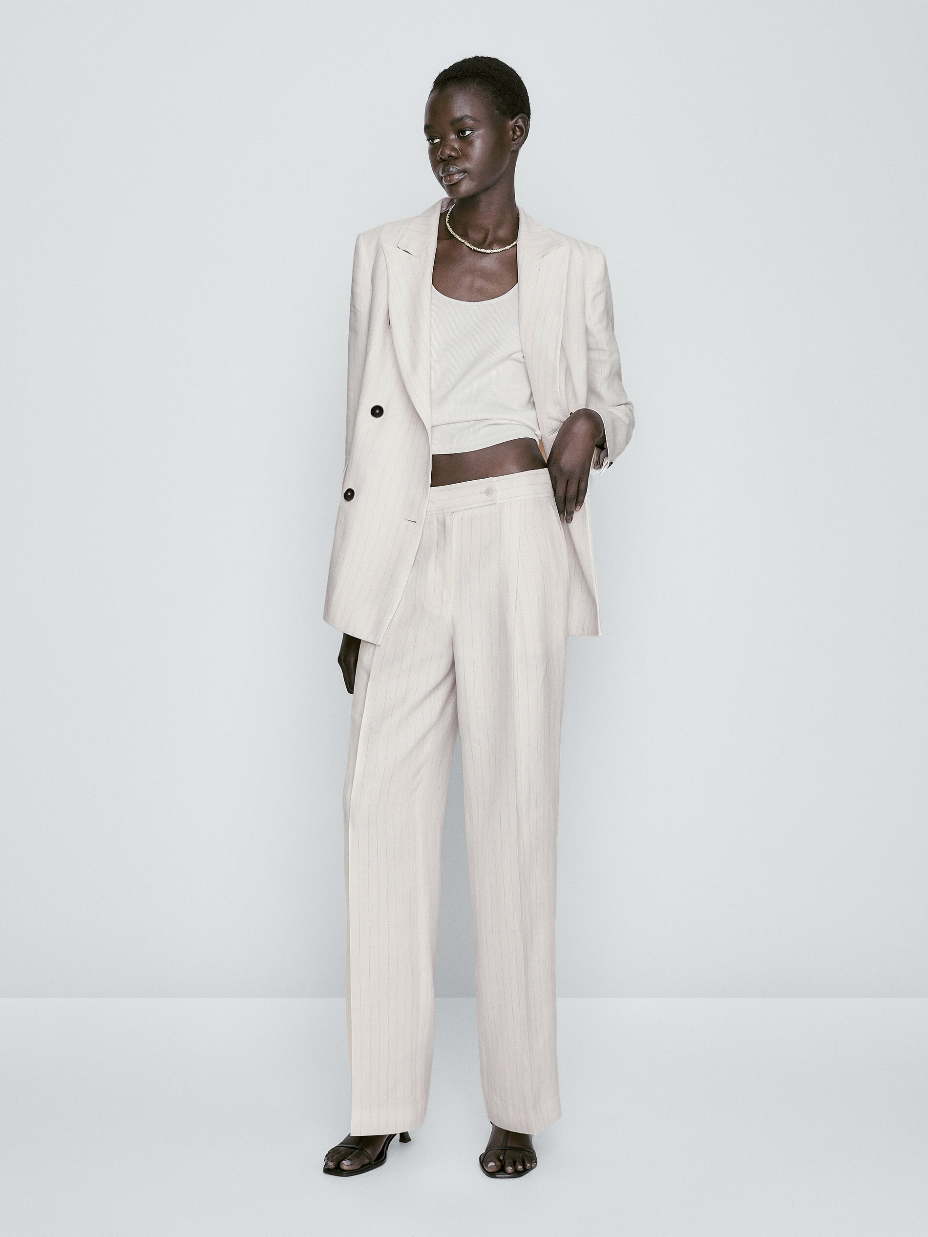 Off-White Suit trousers slim fit in cream