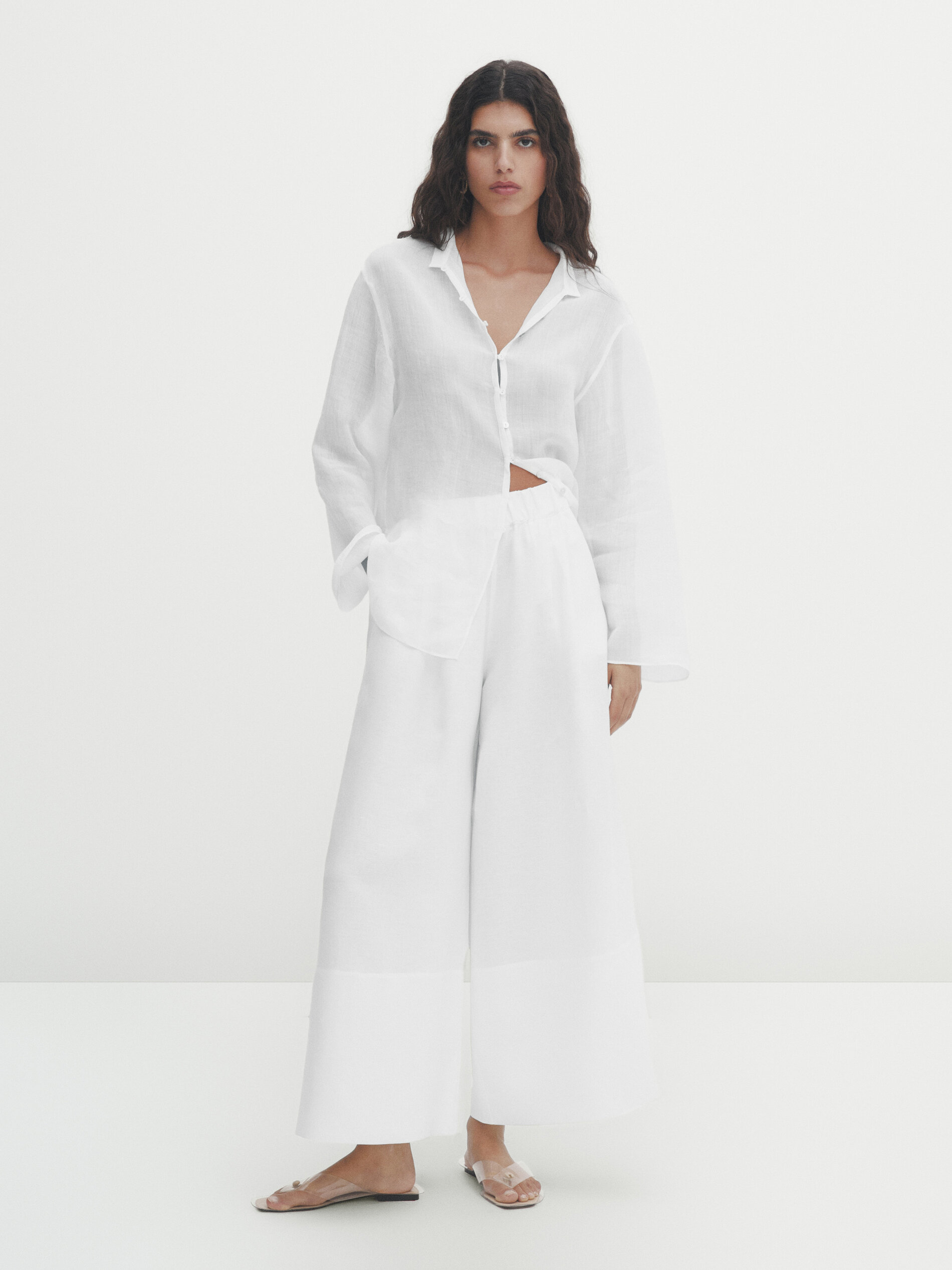 Jupe culotte en lin m lang pinces