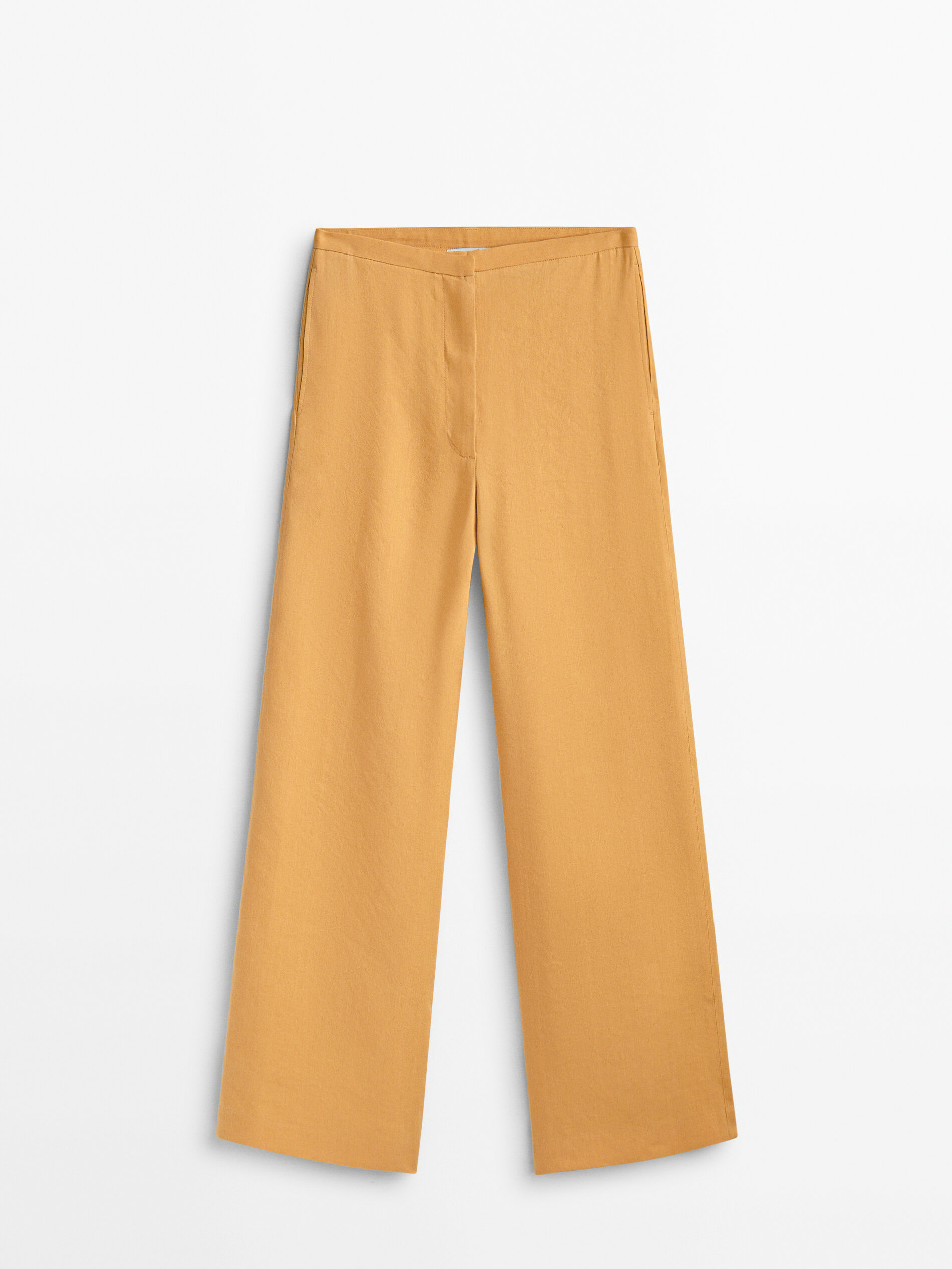 Mustard cropped trousers deals