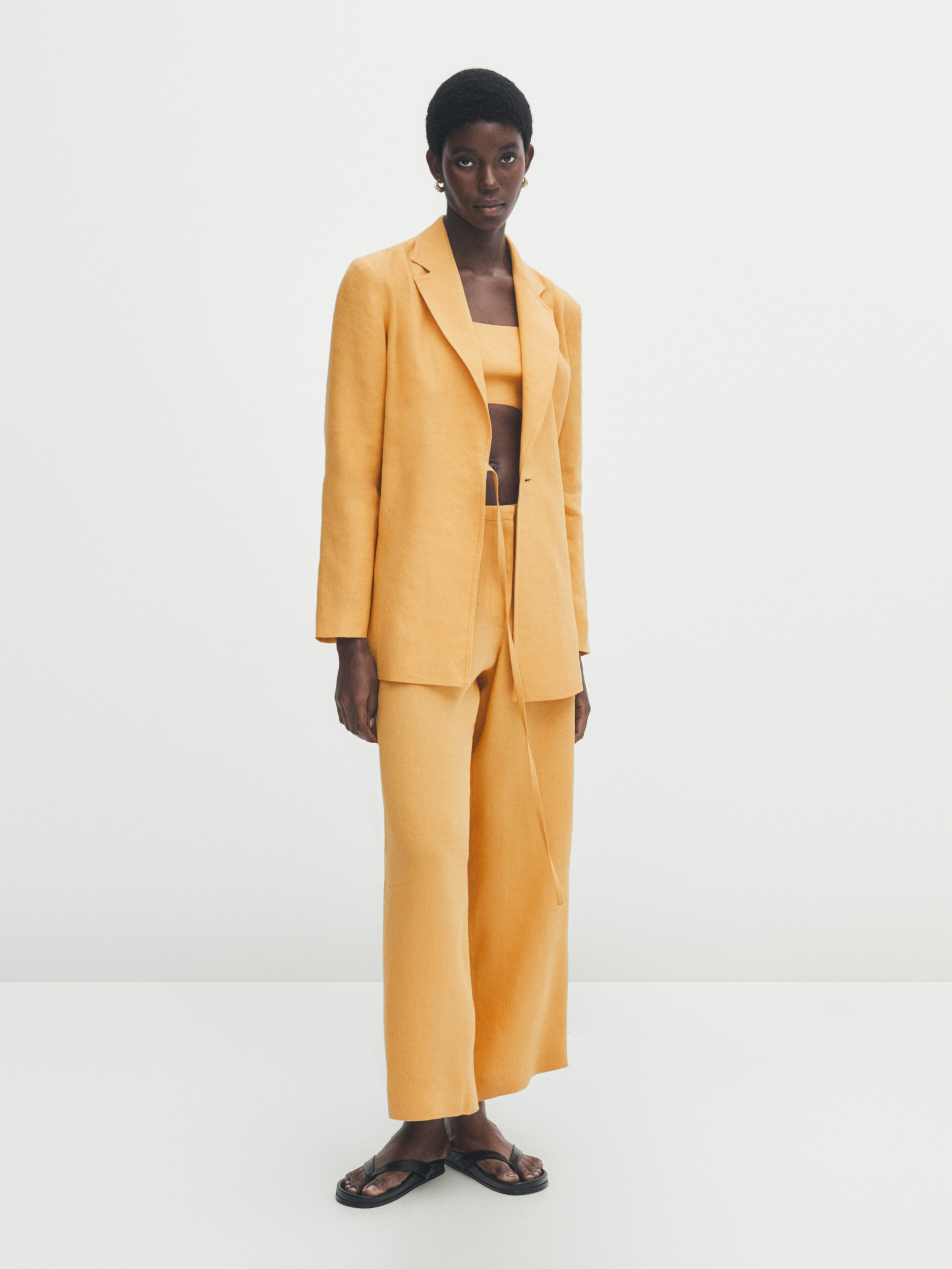 Mustard discount trouser suit