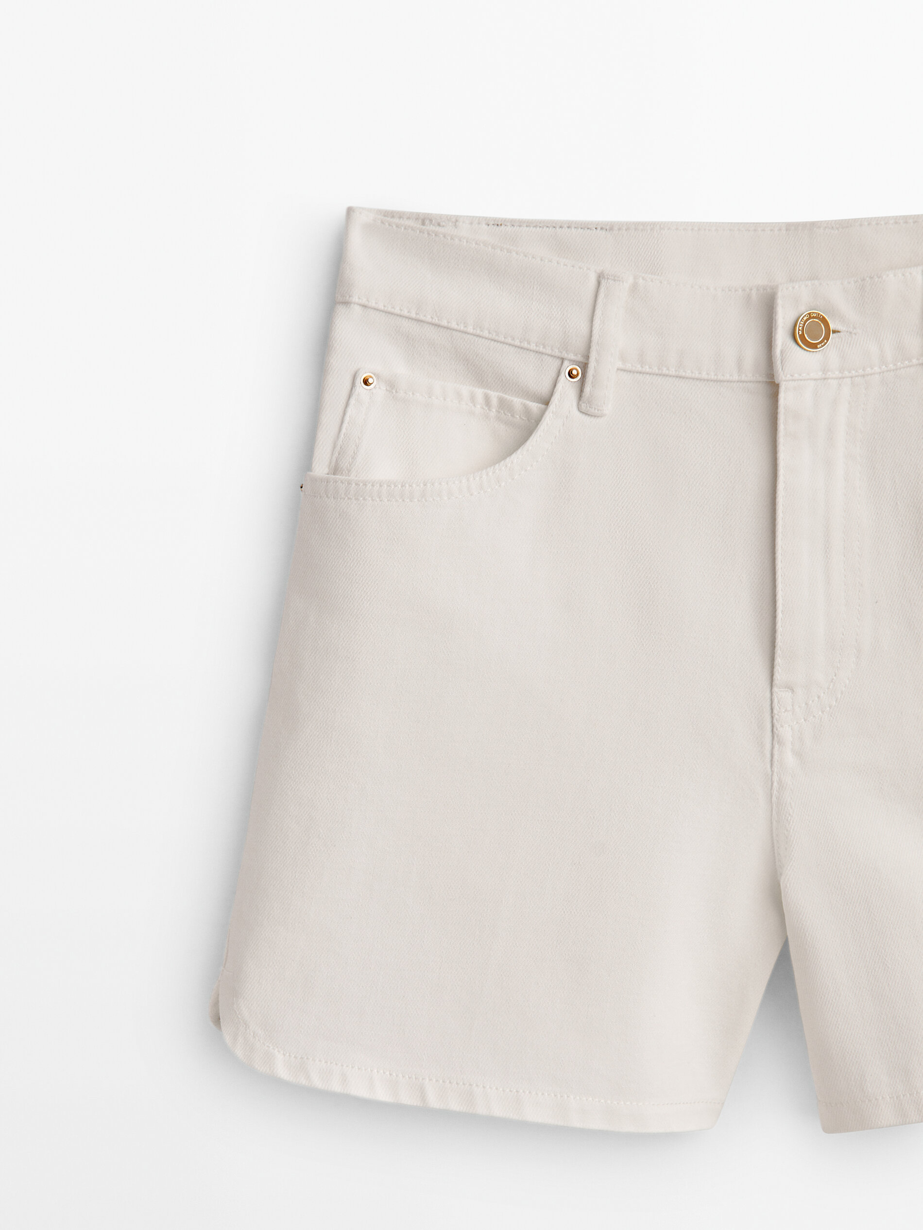 Cream hotsell denim shorts