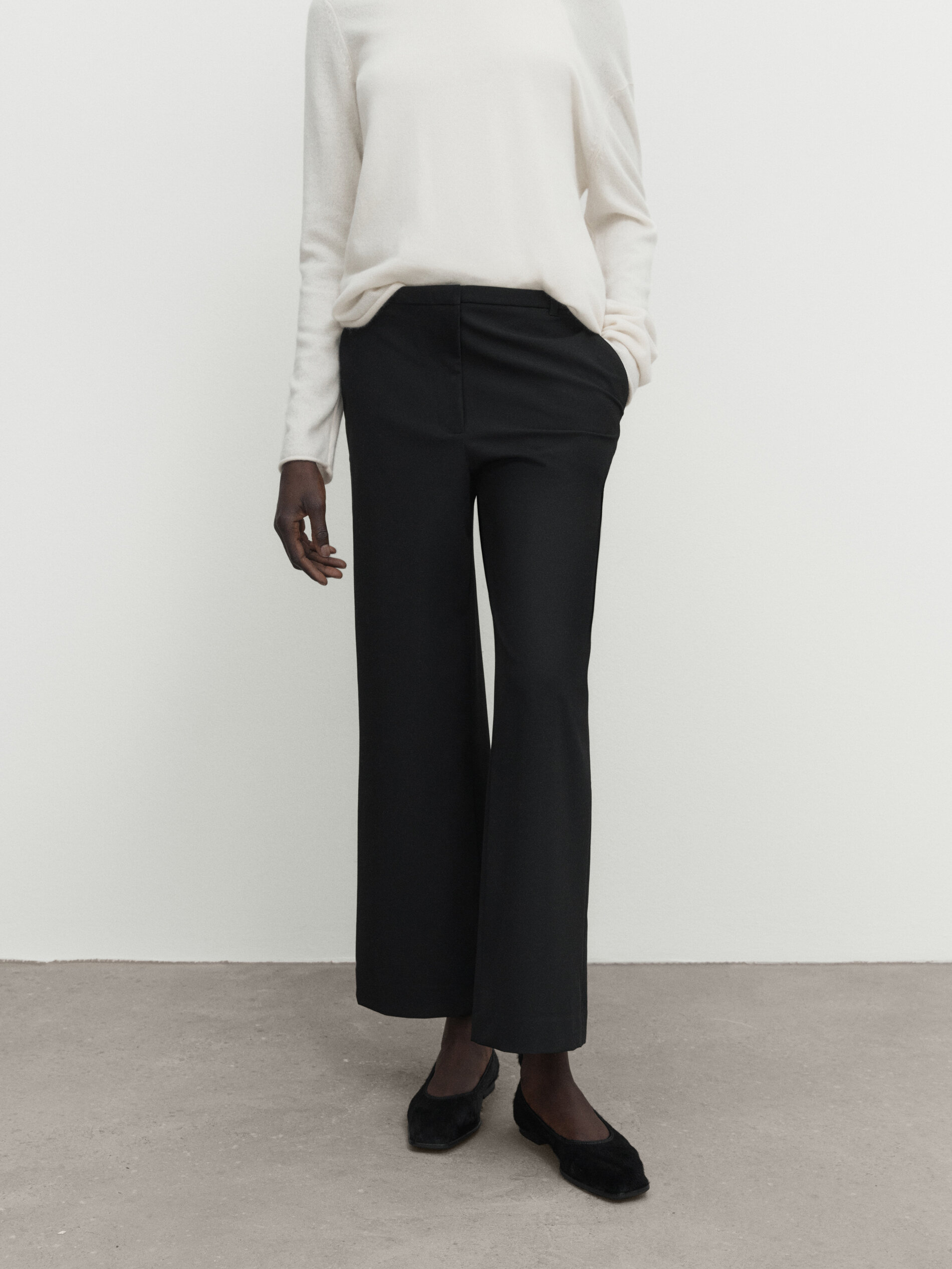 Jupe culotte chino noire Noir Habill Massimo Dutti