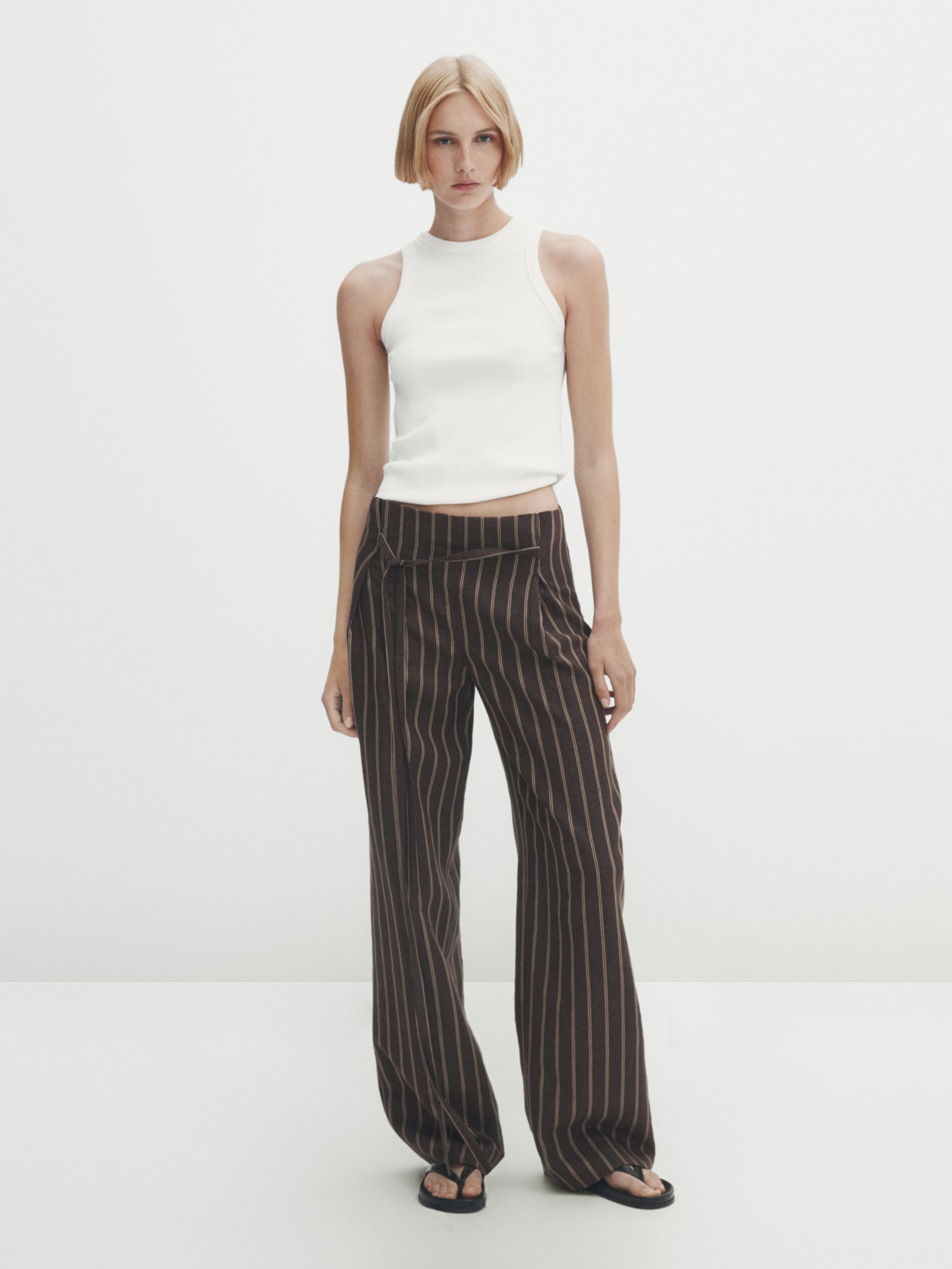 Buy Style Quotient Black  White Striped Trousers online  Looksgudin