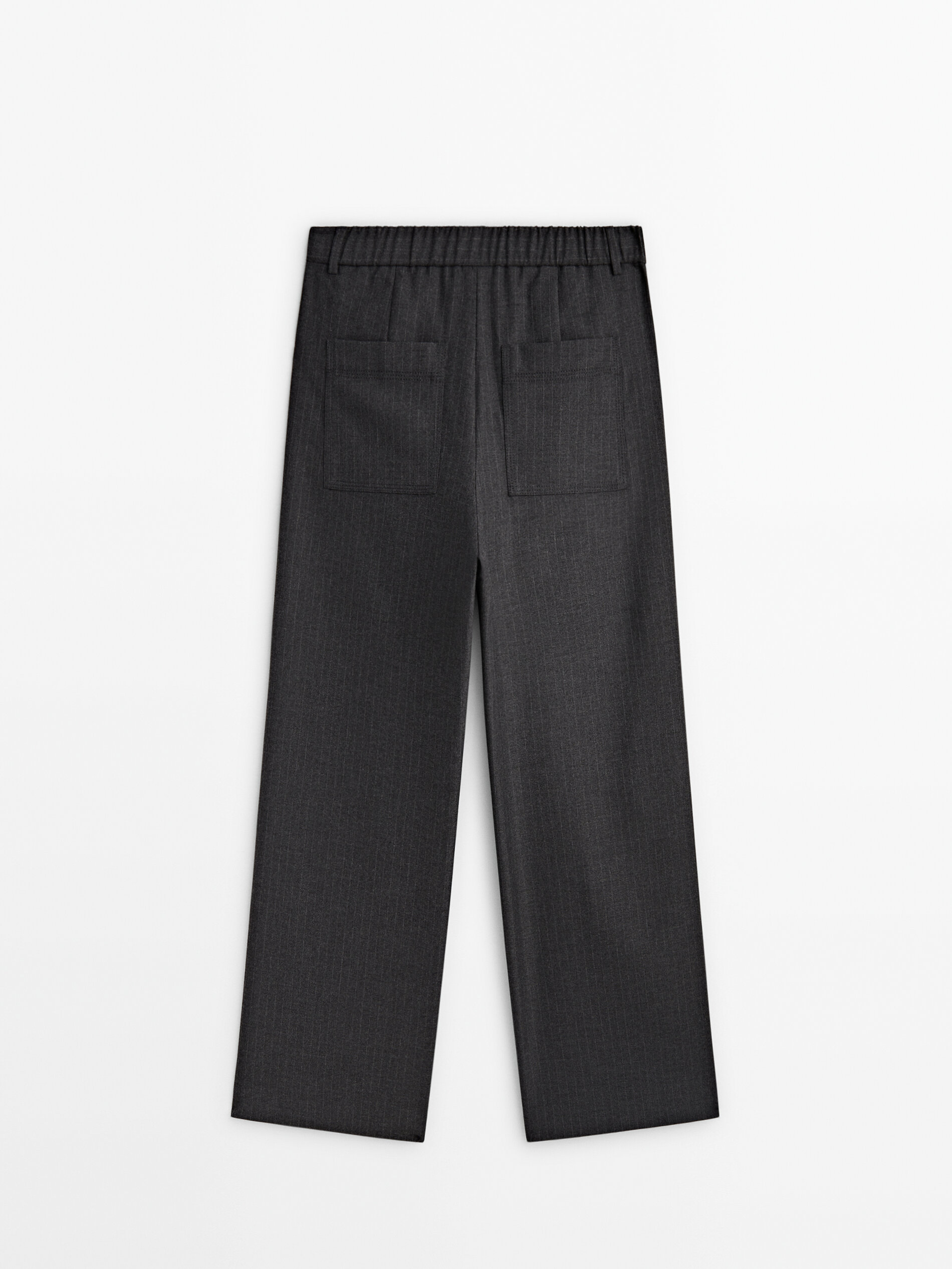 Darted pinstripe jogger trousers Grey Dressy Massimo Dutti