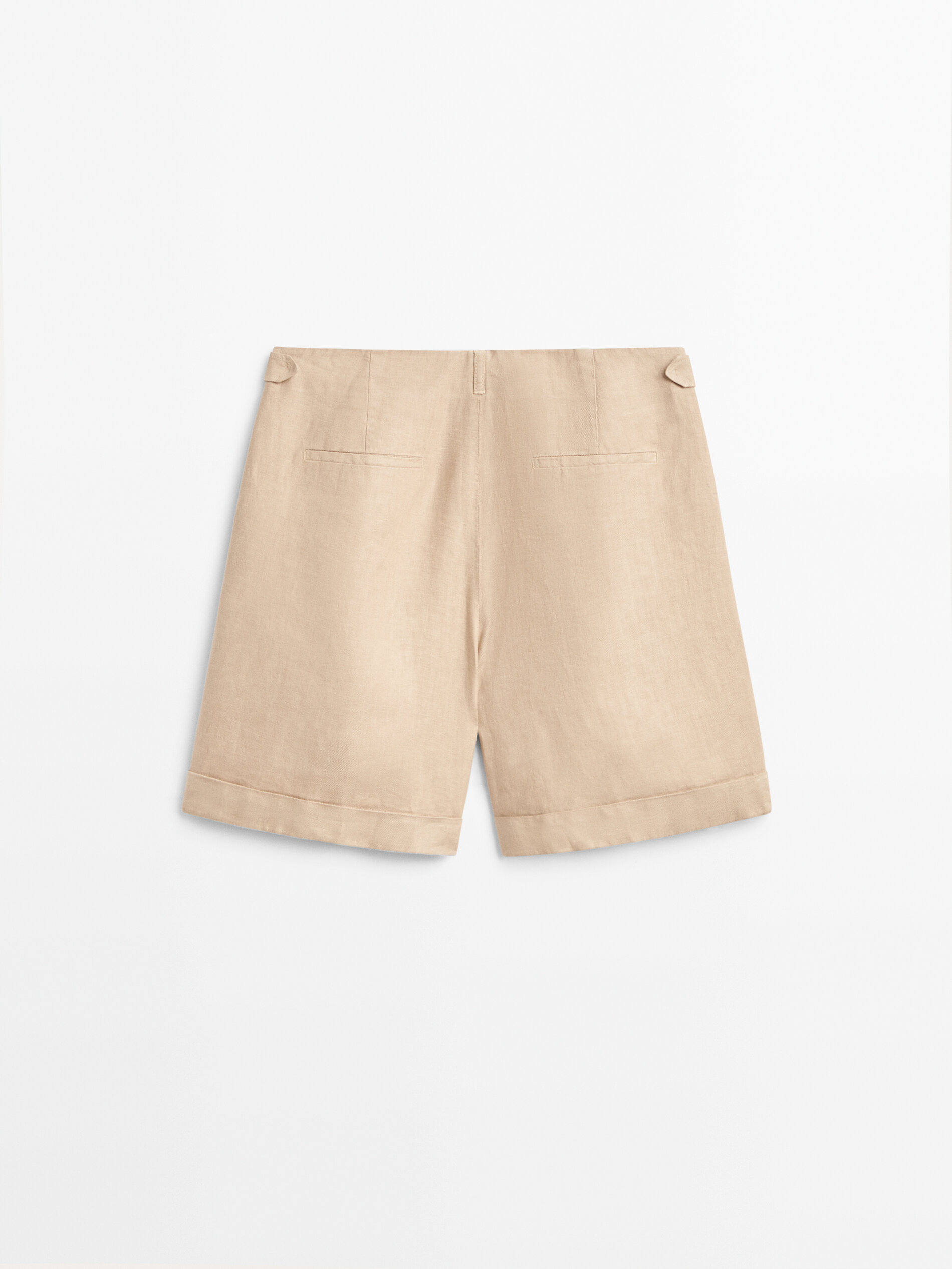 100 linen Bermuda shorts Ochre Dressy Massimo Dutti
