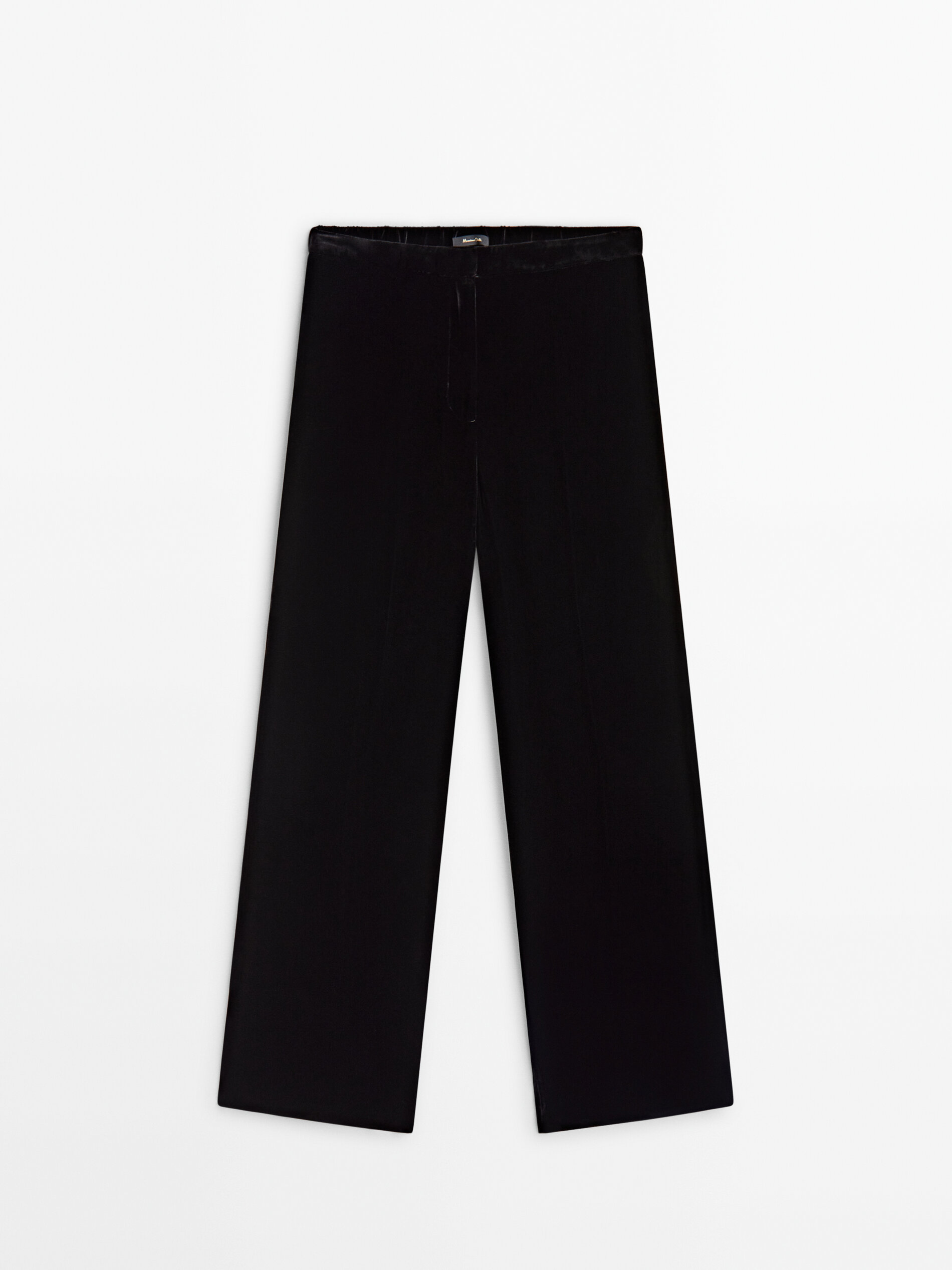 Pantalon tailleur en velours Noir Habill Massimo Dutti