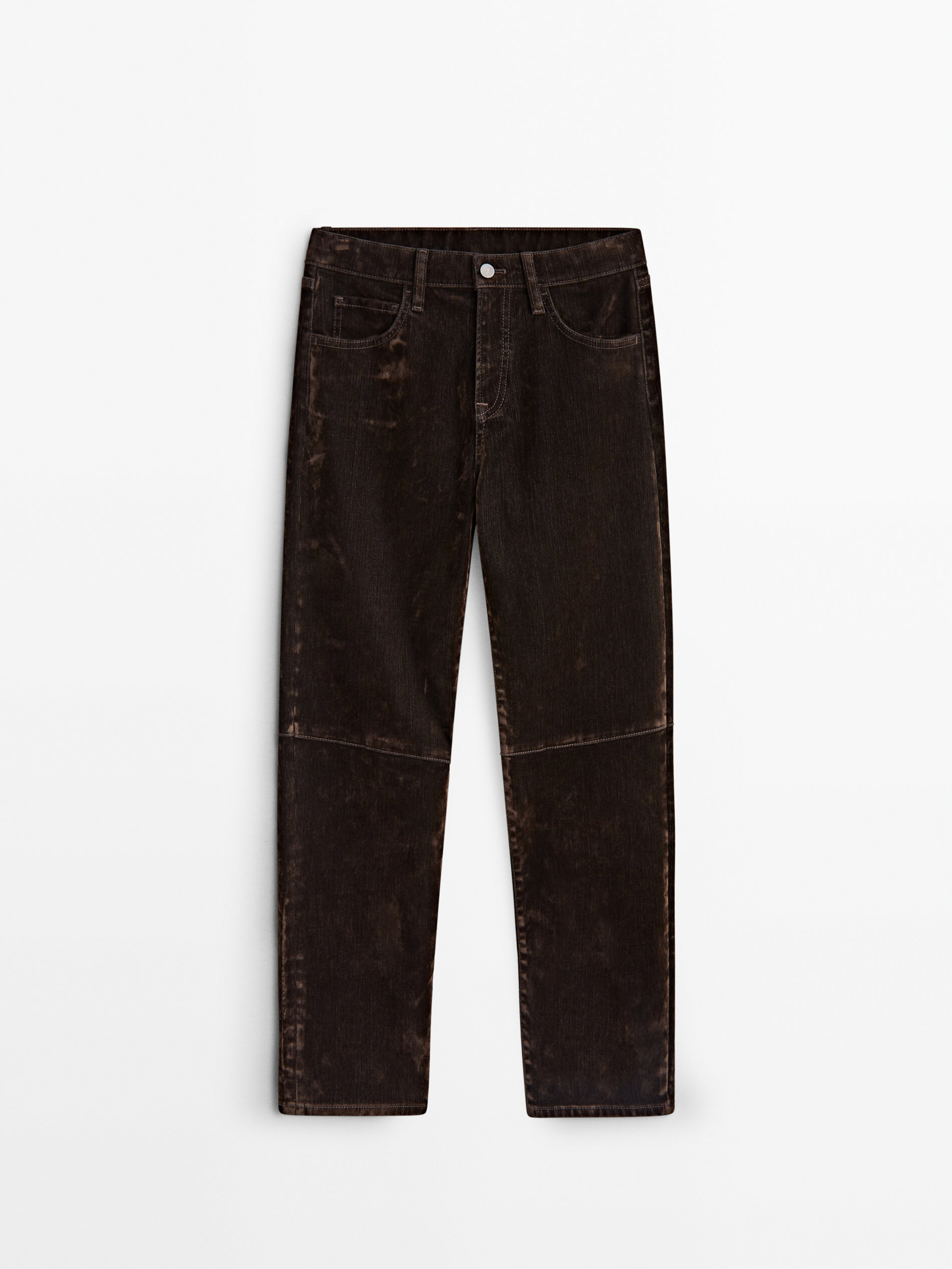 Pantalon denim straight avec flocage D lav Habill Massimo