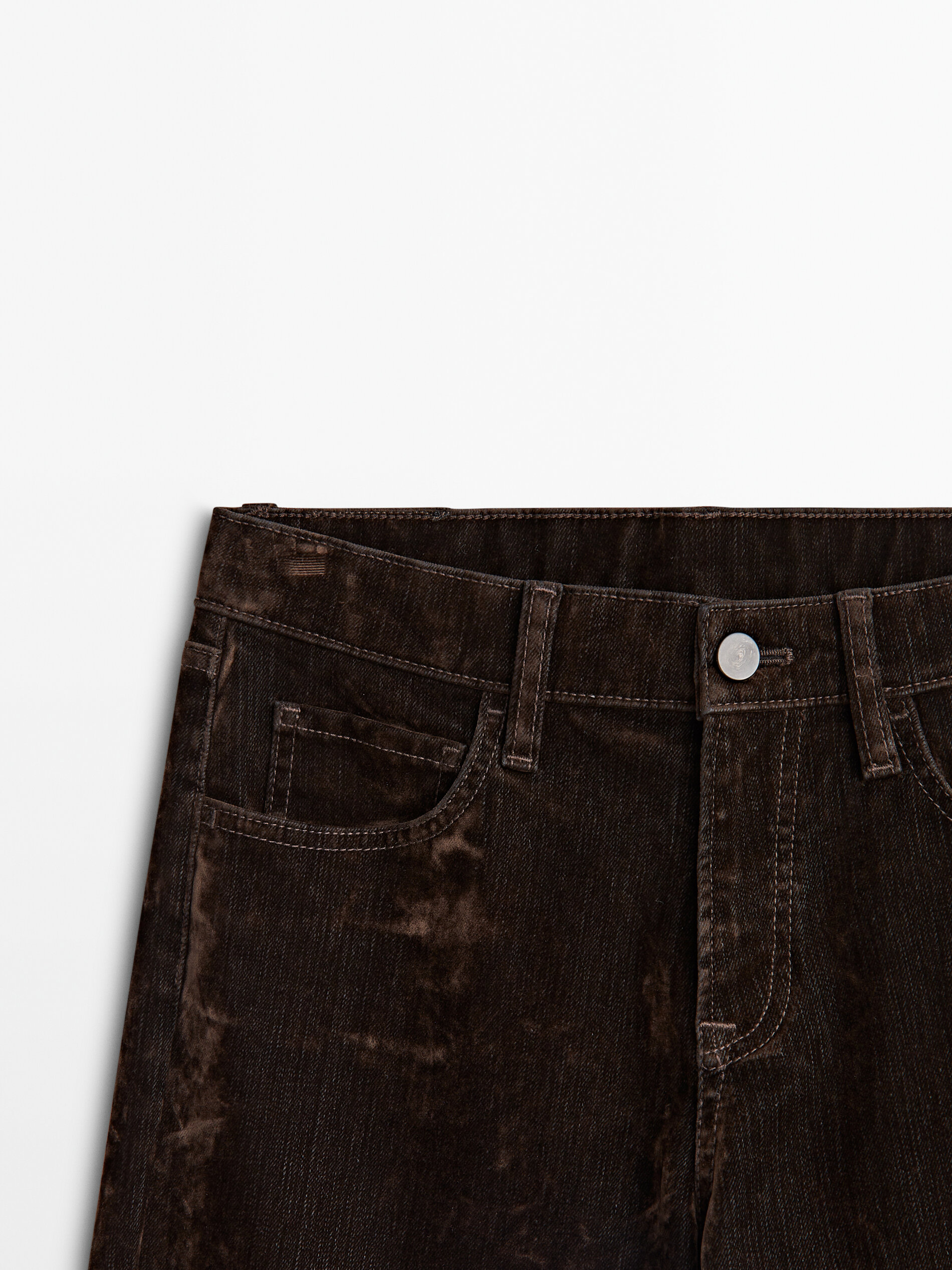 Pantalon denim straight avec flocage D lav Habill Massimo