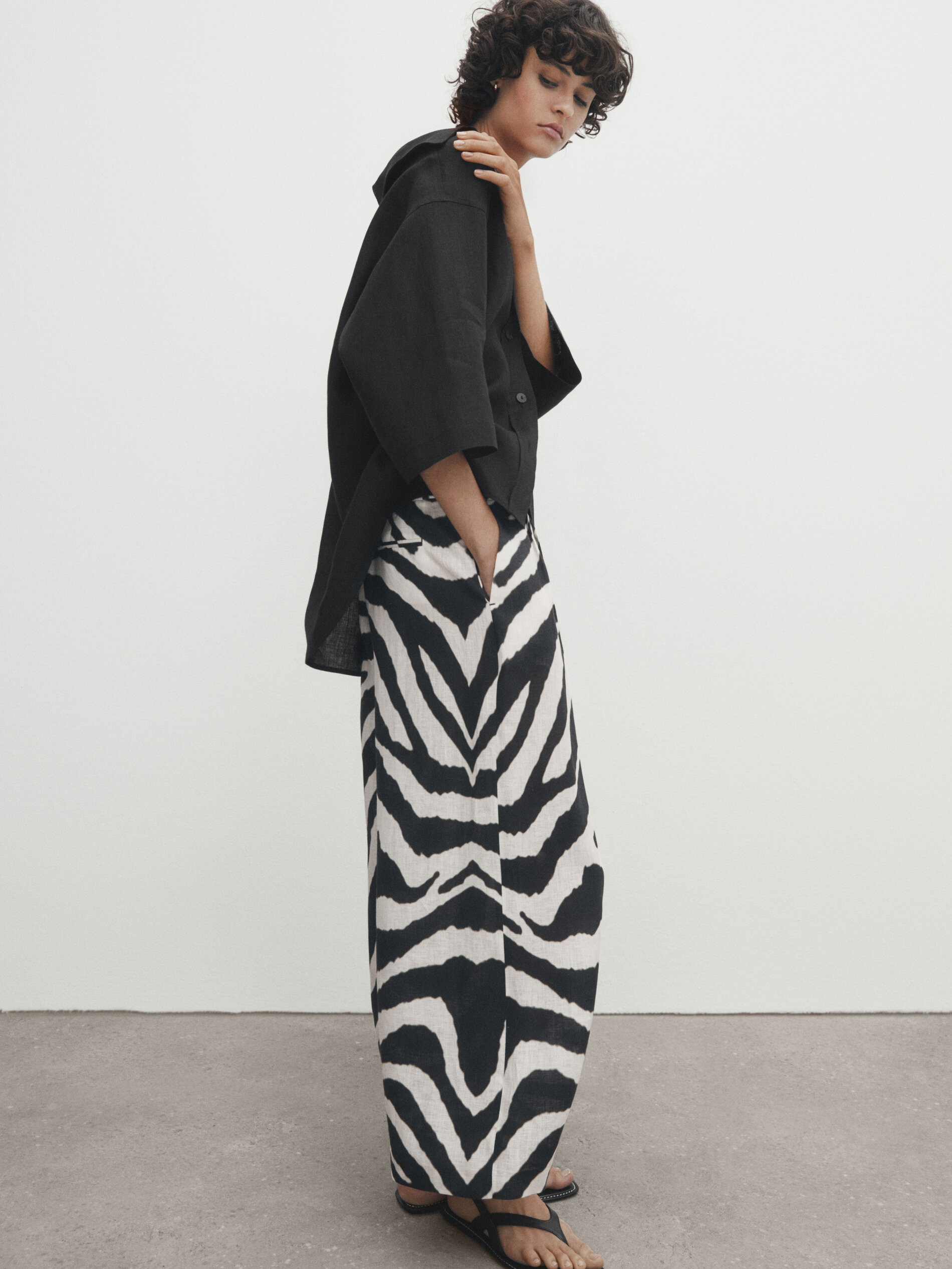 Jupe culotte en lin imprim z bre