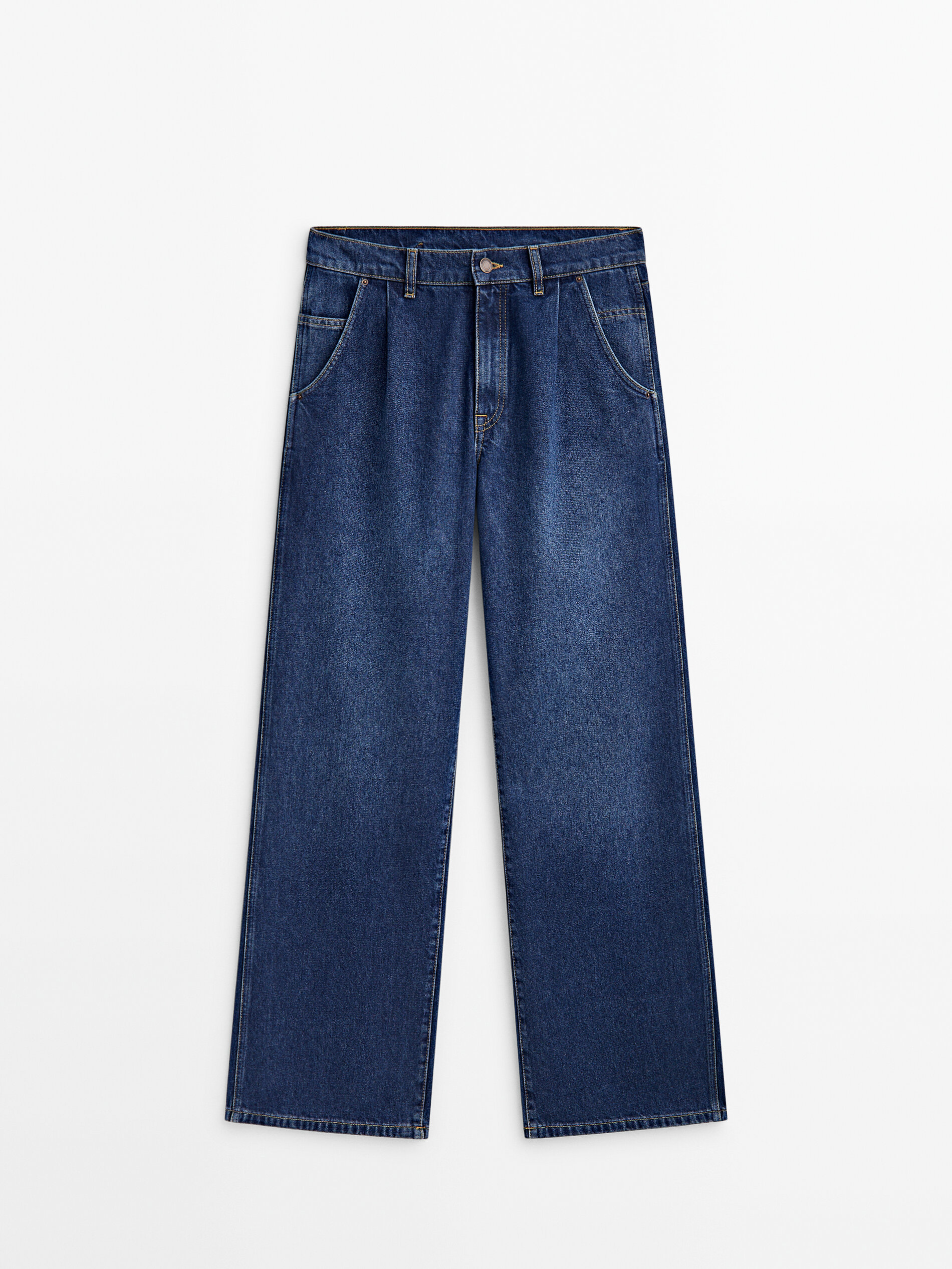 Jean wide leg taille mi basse pinces