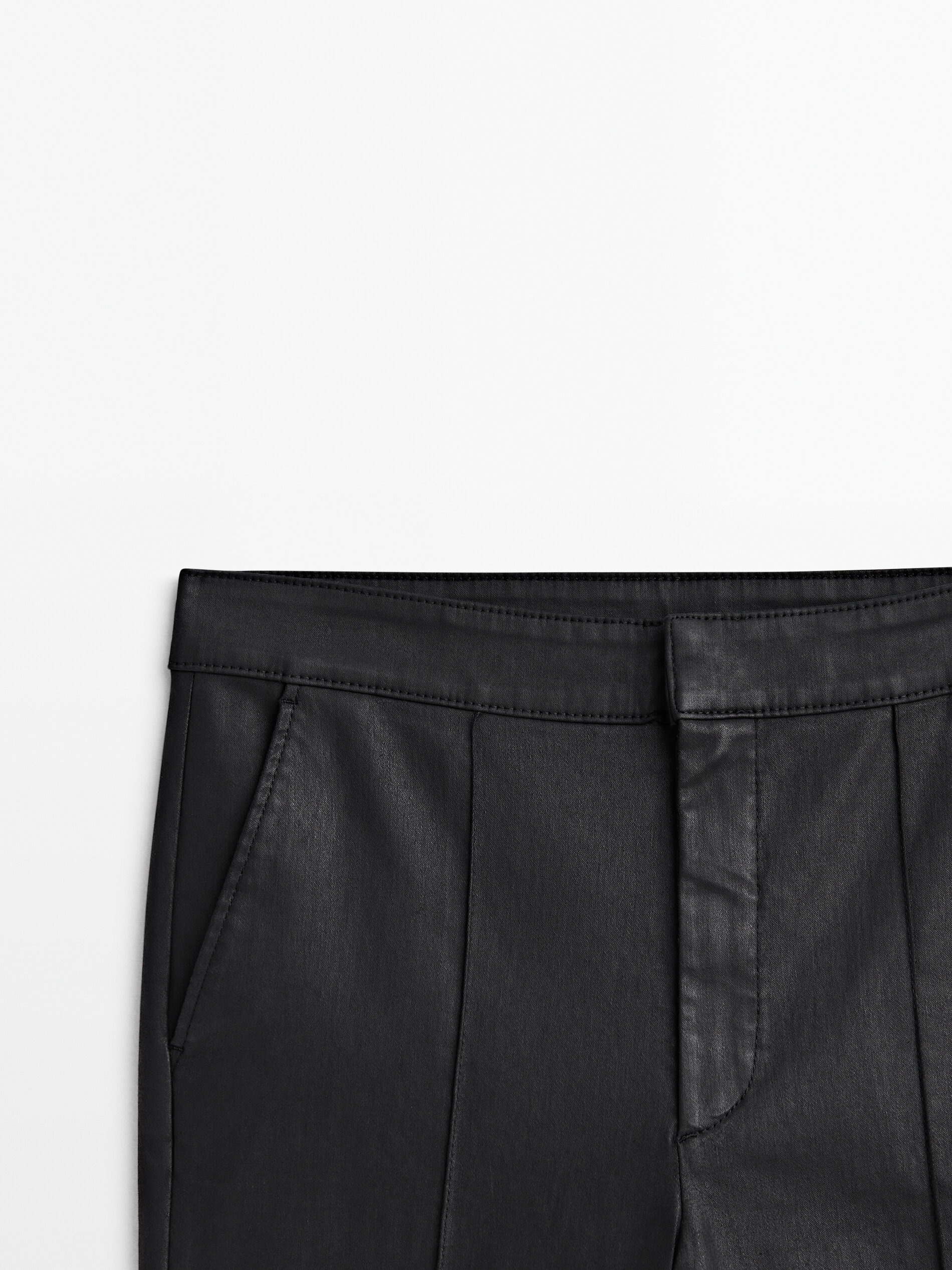 Pantal n kick flare encerado nervio central Negro Color Piedra